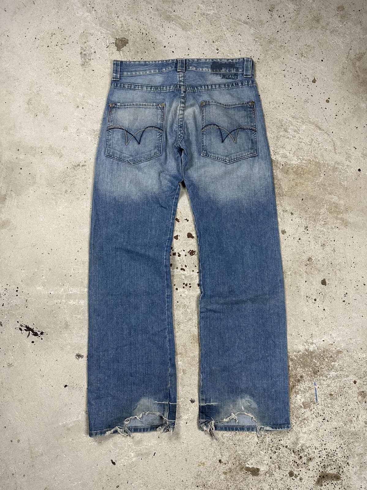 Japanese Brand × Vintage Vintage Y2K Distressed Baggy Denim Pants Jeans Washed Size US 34 / EU 50 - 3 Thumbnail