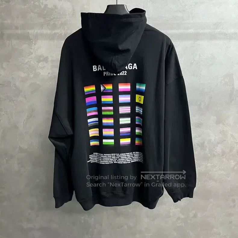 Balenciaga Balenciaga Black Logo Printed Long Sleeve Hooded Sweatshir Size US XXS / EU 40 - 2 Thumbnail