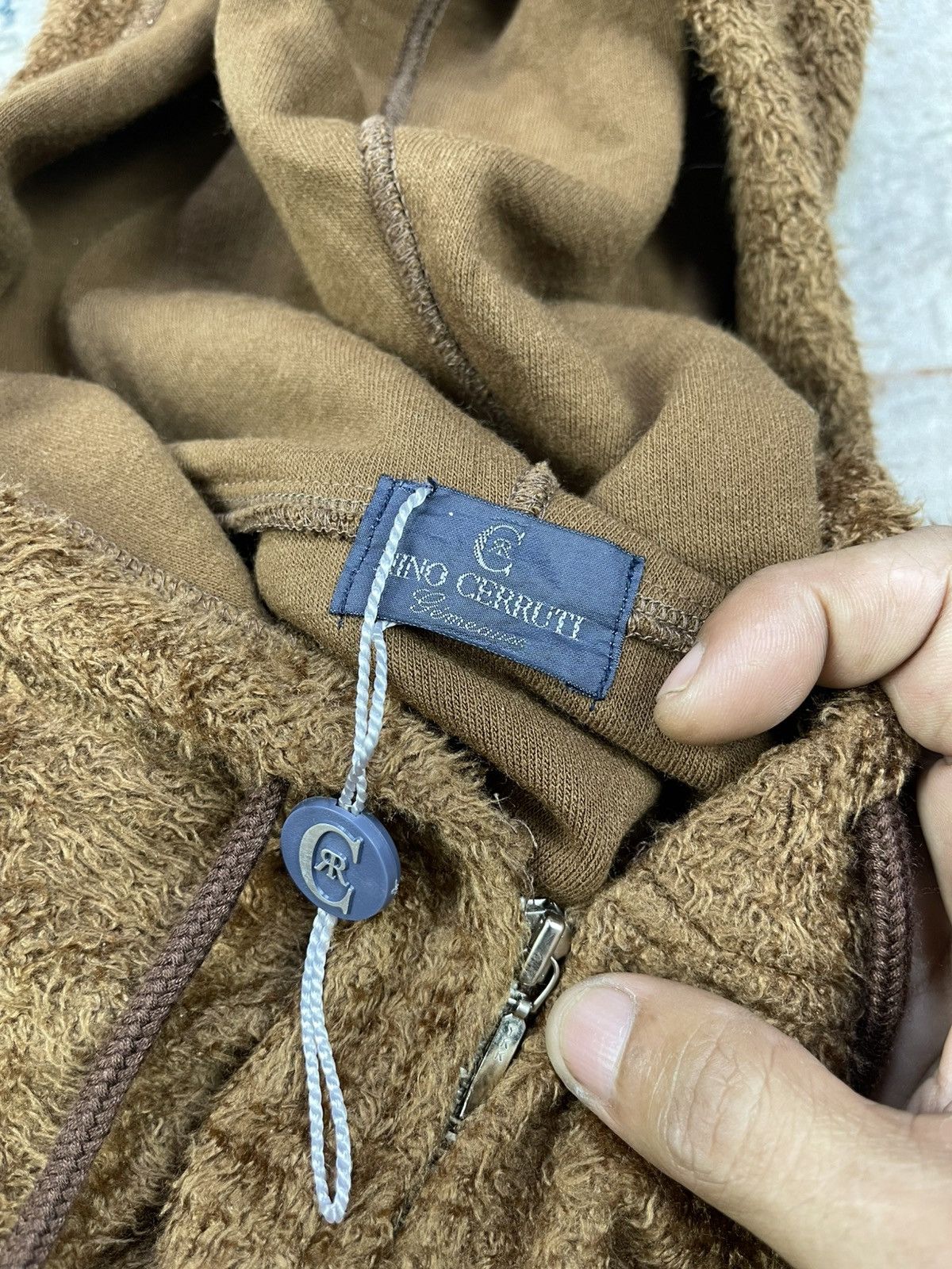 Cerruti 1881 Nino Cerruti Cropped Hoodie Teddy Jacket Size ONE SIZE - 12 Thumbnail