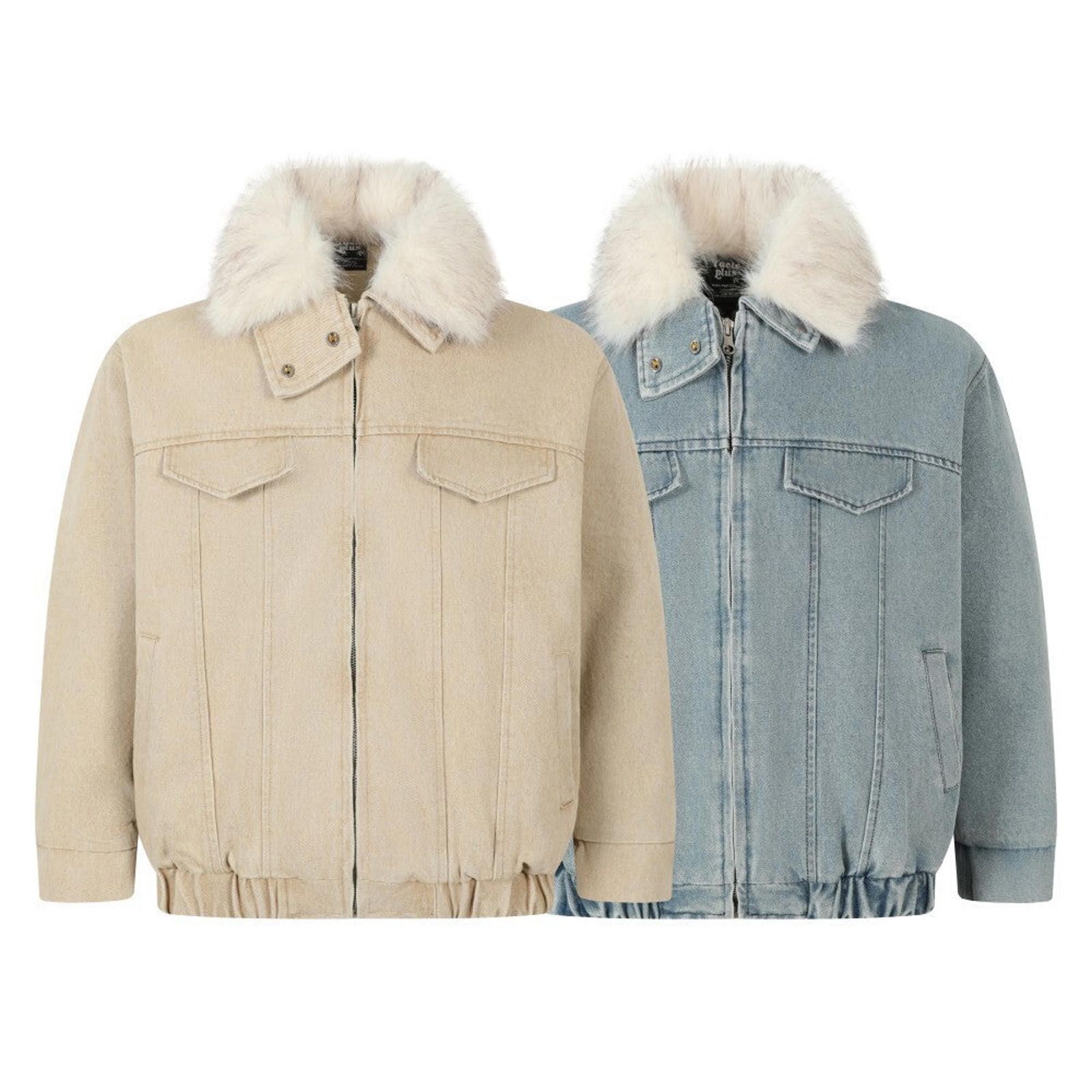 Vintage Light Blue Faux Fur Collar Denim Jacket, Relaxed Fit Size US M / EU 48-50 / 2 - 5 Thumbnail