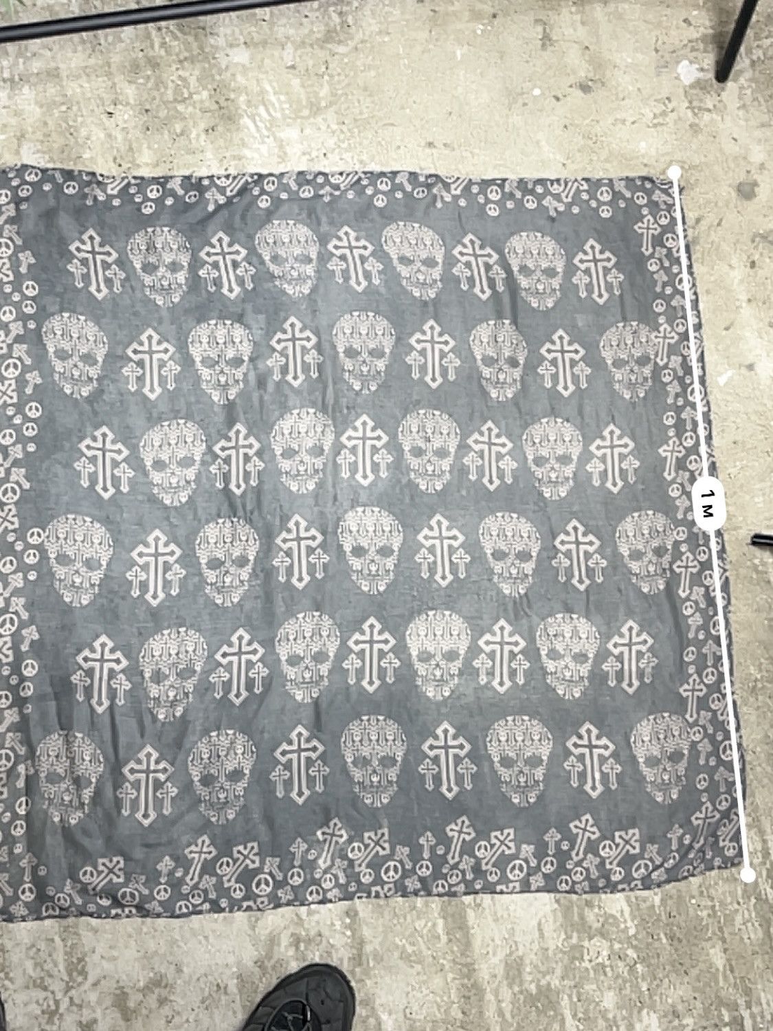 Vintage CROSS & PEACE SYMBOL BANDANA - № 4511 Size ONE SIZE - 5 Thumbnail