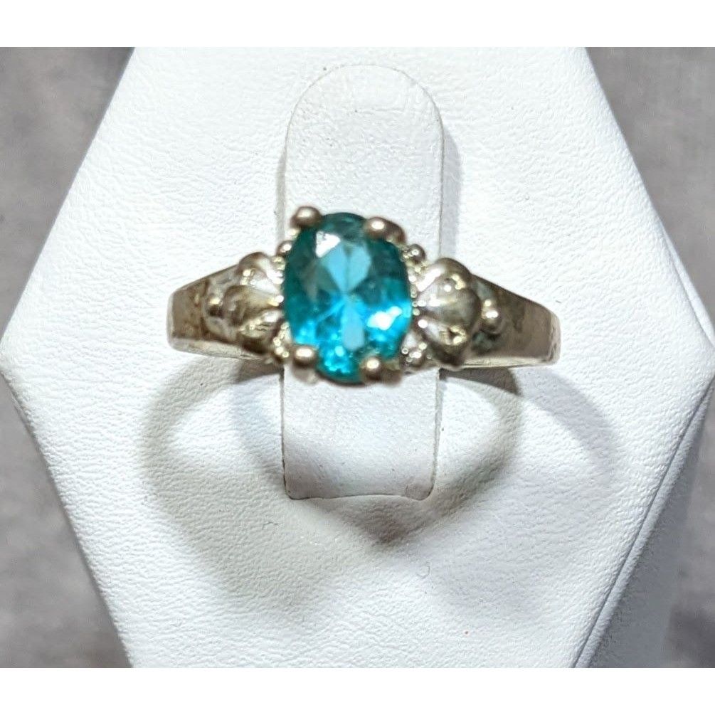 Other Whimsical Sterling Silver Ring With Teal Stone Size 8 Size ONE SIZE - 3 Thumbnail