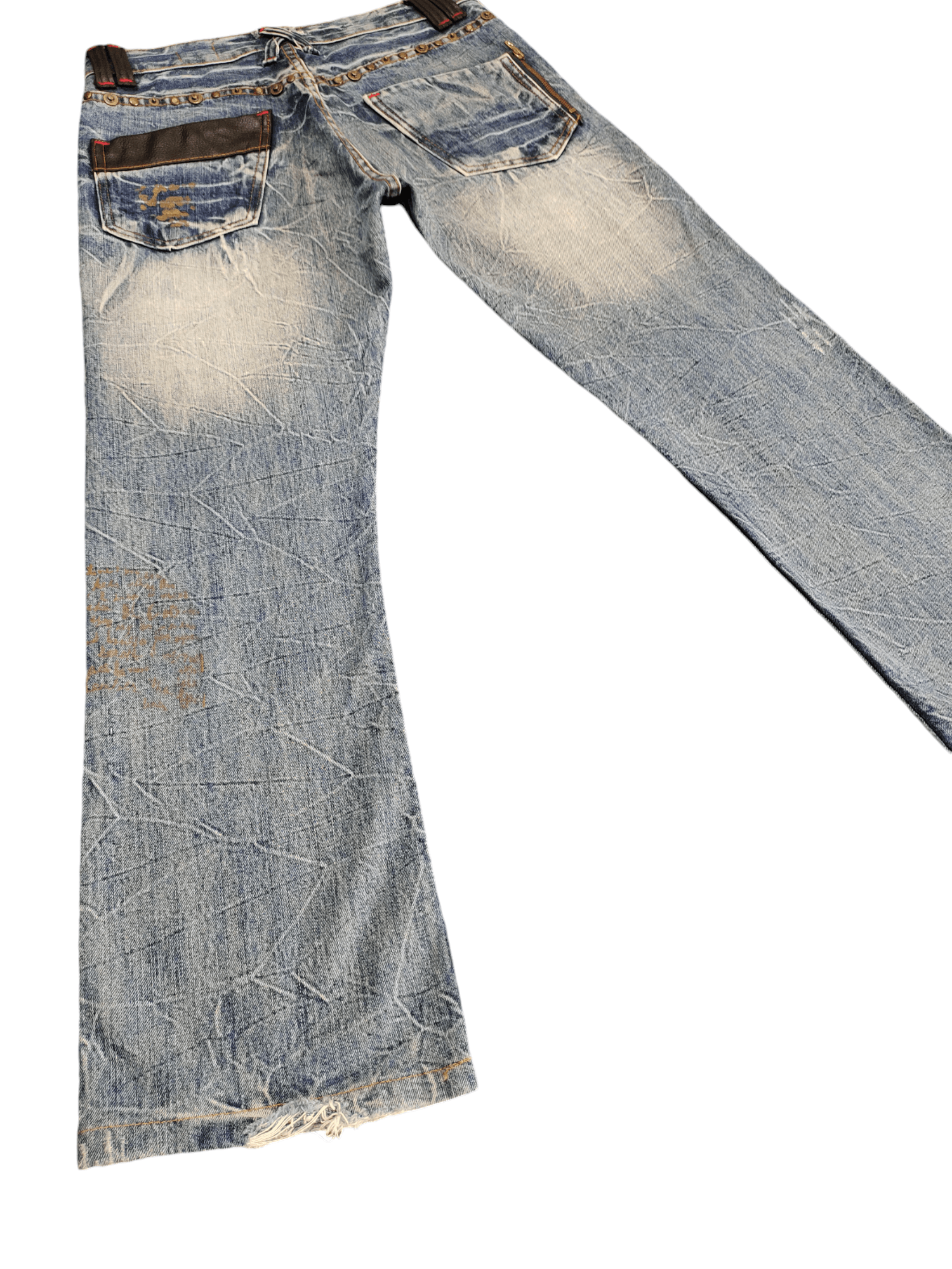 Hysteric Glamour Flare Jeans Legend Of Glamour Studded Distress Denim Bootcut Size US 30 / EU 46 - 15 Thumbnail