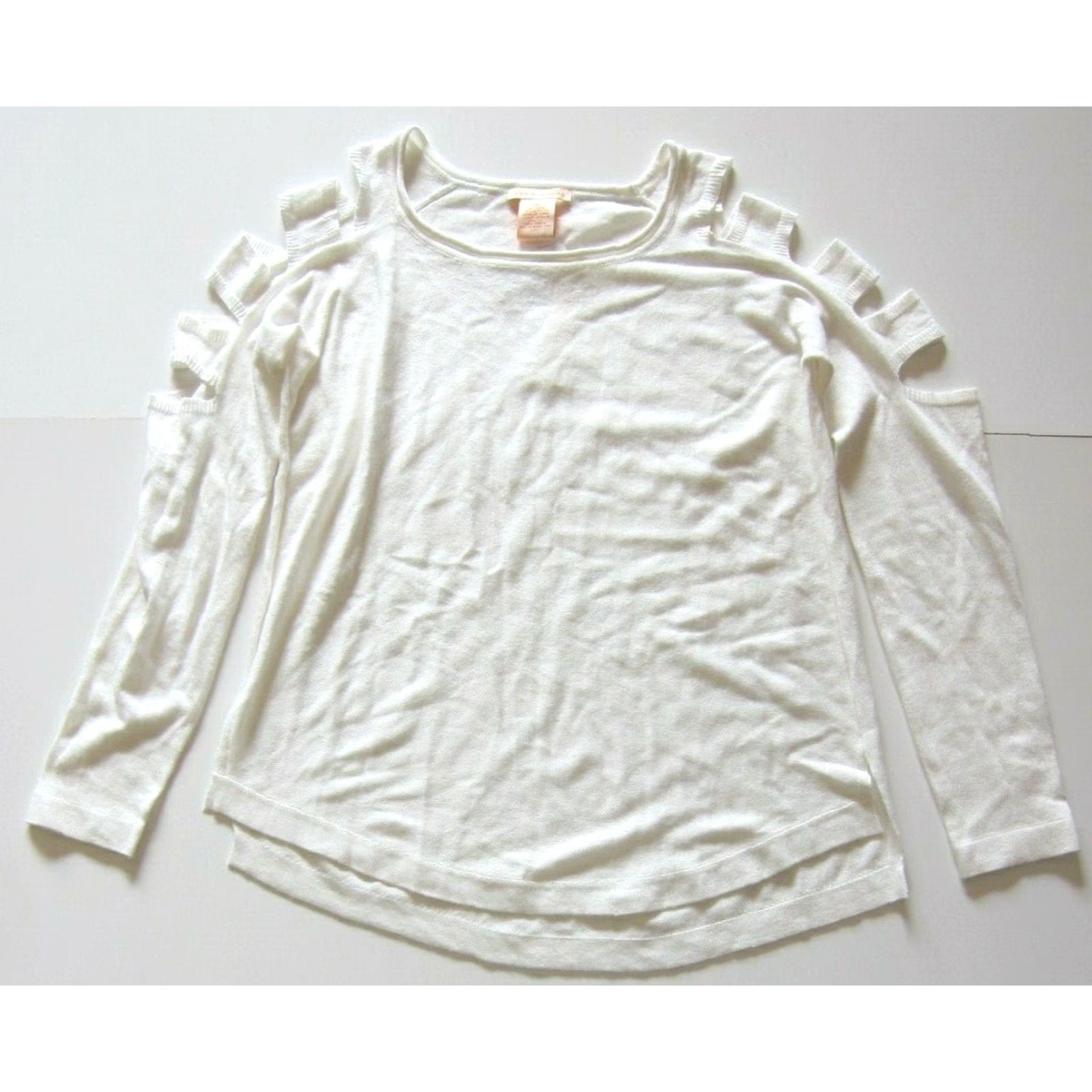 Nordstrom NWT Sweet Romeo Nordstrom White Open Shoulder Long Sleeve Sweater Women Medium Size M / US 6-8 / IT 42-44 - 6 Thumbnail
