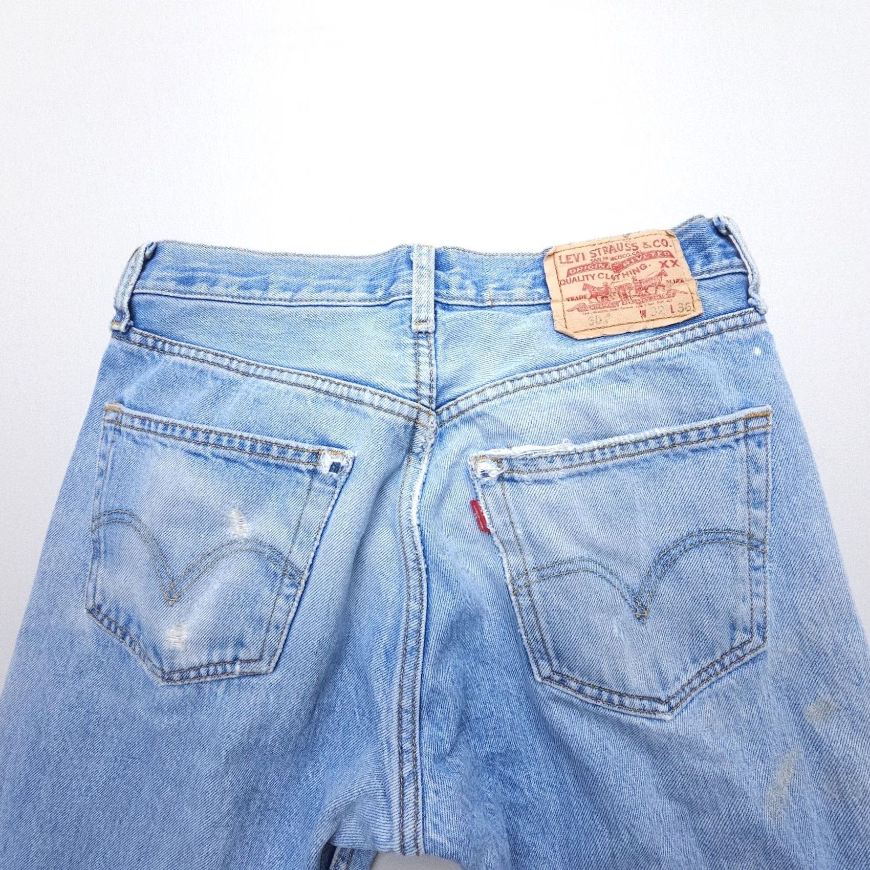 Levi's VTG Levi's 501 Jeans Mens 32 x 36 Button Fly Straight Denim Blue 90s USA 5-Pocket Regular Fit Size US 32 / EU 48 - 5 Thumbnail