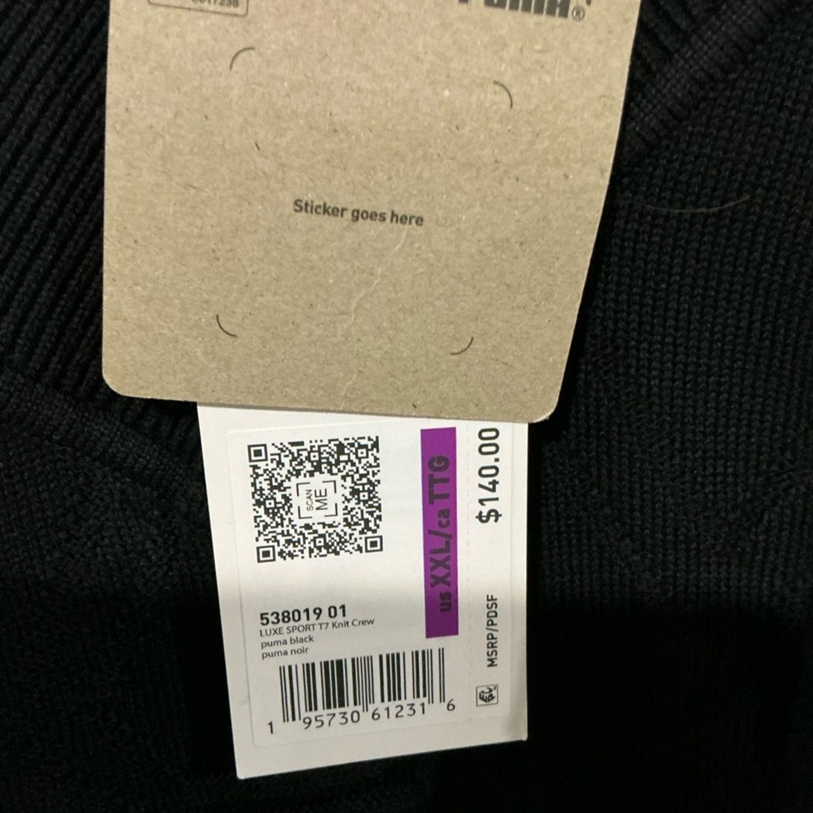 Puma Puma Luxe Black Knit Crew Size XXL / US 16-18 / IT 52-54 - 2 Thumbnail