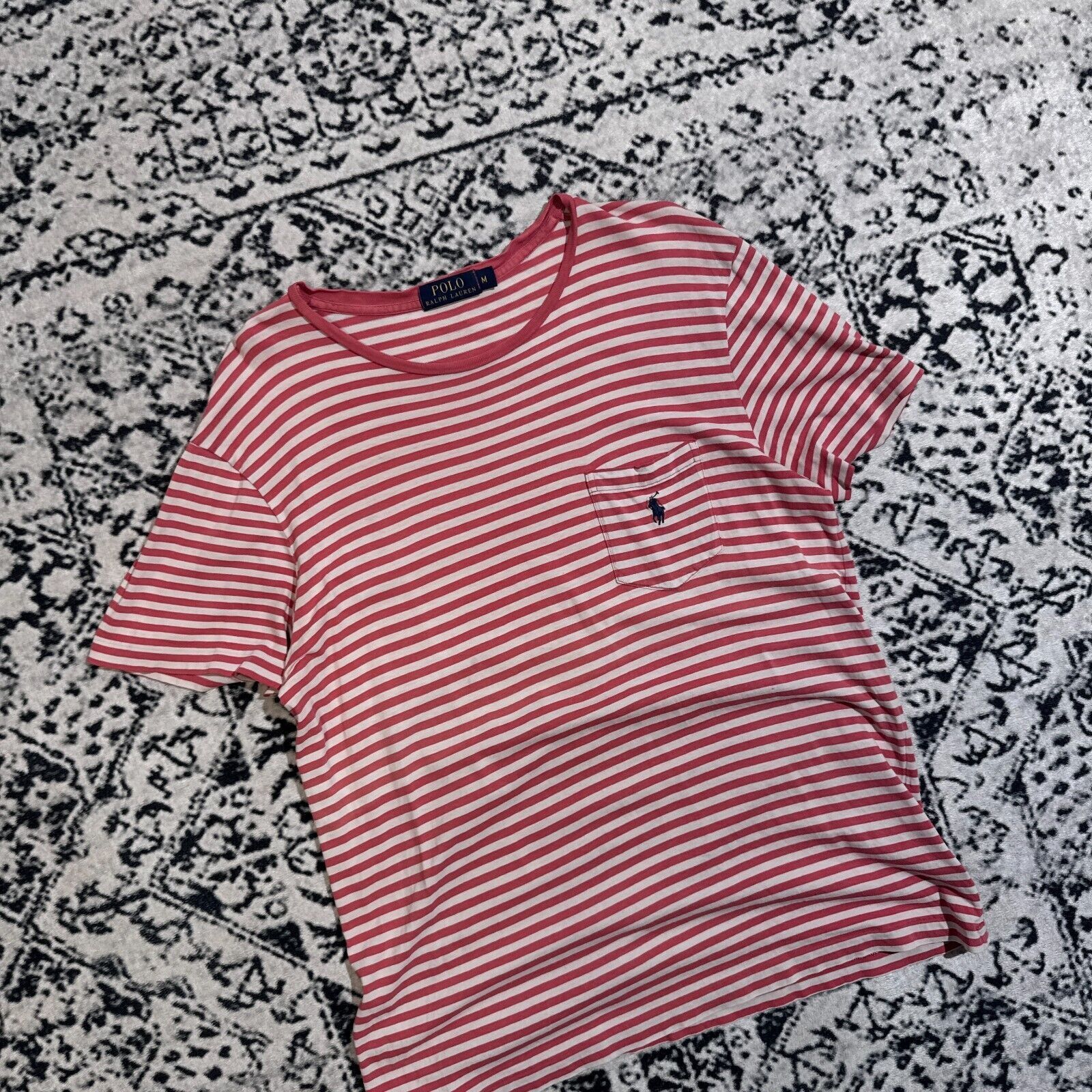 Ralph Lauren × Vintage Vintage Ralph Lauren Red White Striped Cotton T-Shirt Size M Size US M / EU 48-50 / 2 - 3 Thumbnail