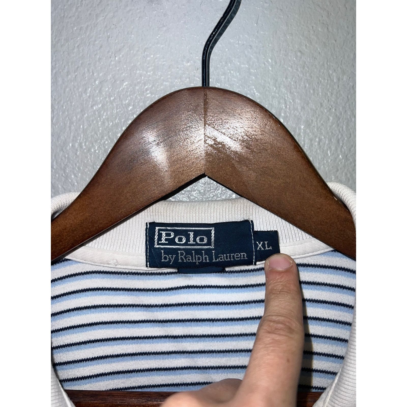 Polo Ralph Lauren Vintage Polo Ralph Lauren Striped Polo Shirt White Pony XL Size US XL / EU 56 / 4 - 5 Thumbnail