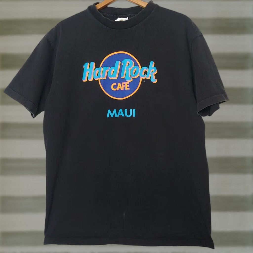 Hard Rock Cafe VINTAGE Hard Rock Cafe Shirt XL Black Logo Maui Hawaii Single Stitch T-Shirt Men - 100% Cotton Size US XL / EU 56 / 4 - 1 Thumbnail