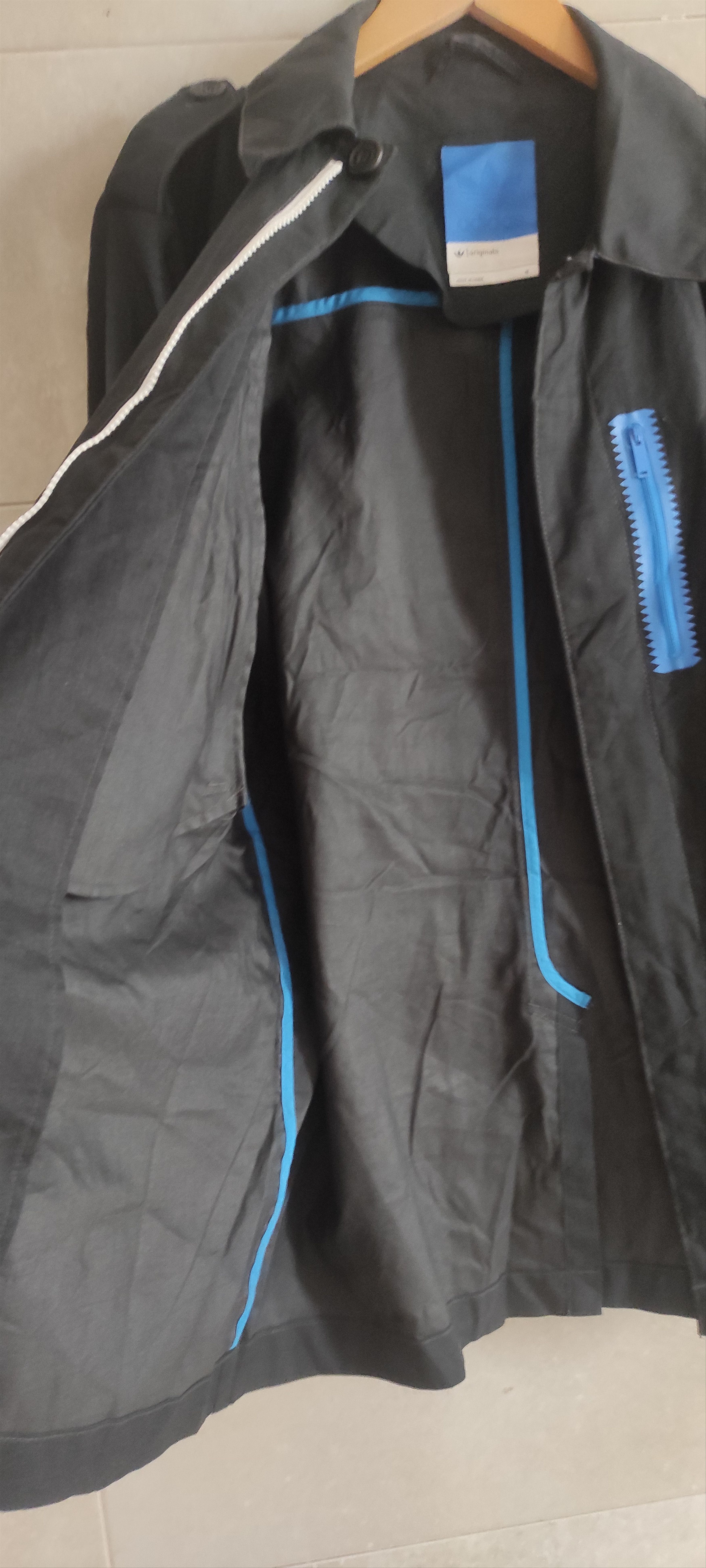 Adidas Adidas Men's Black Full Zip Trench Coat Sports Wear Size US M / EU 48-50 / 2 - 6 Thumbnail