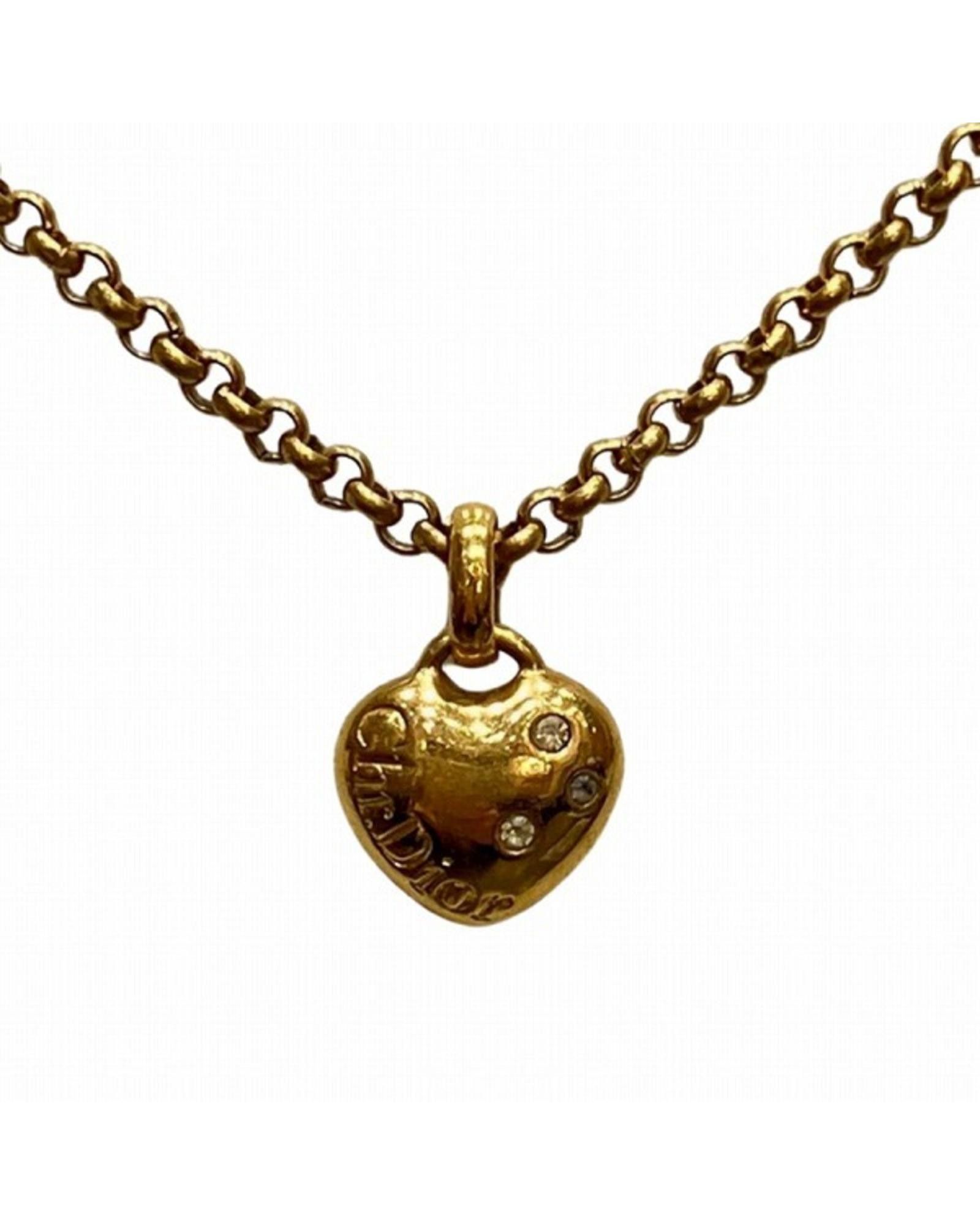 image of Dior Gold Metal Cd Necklace, Women's