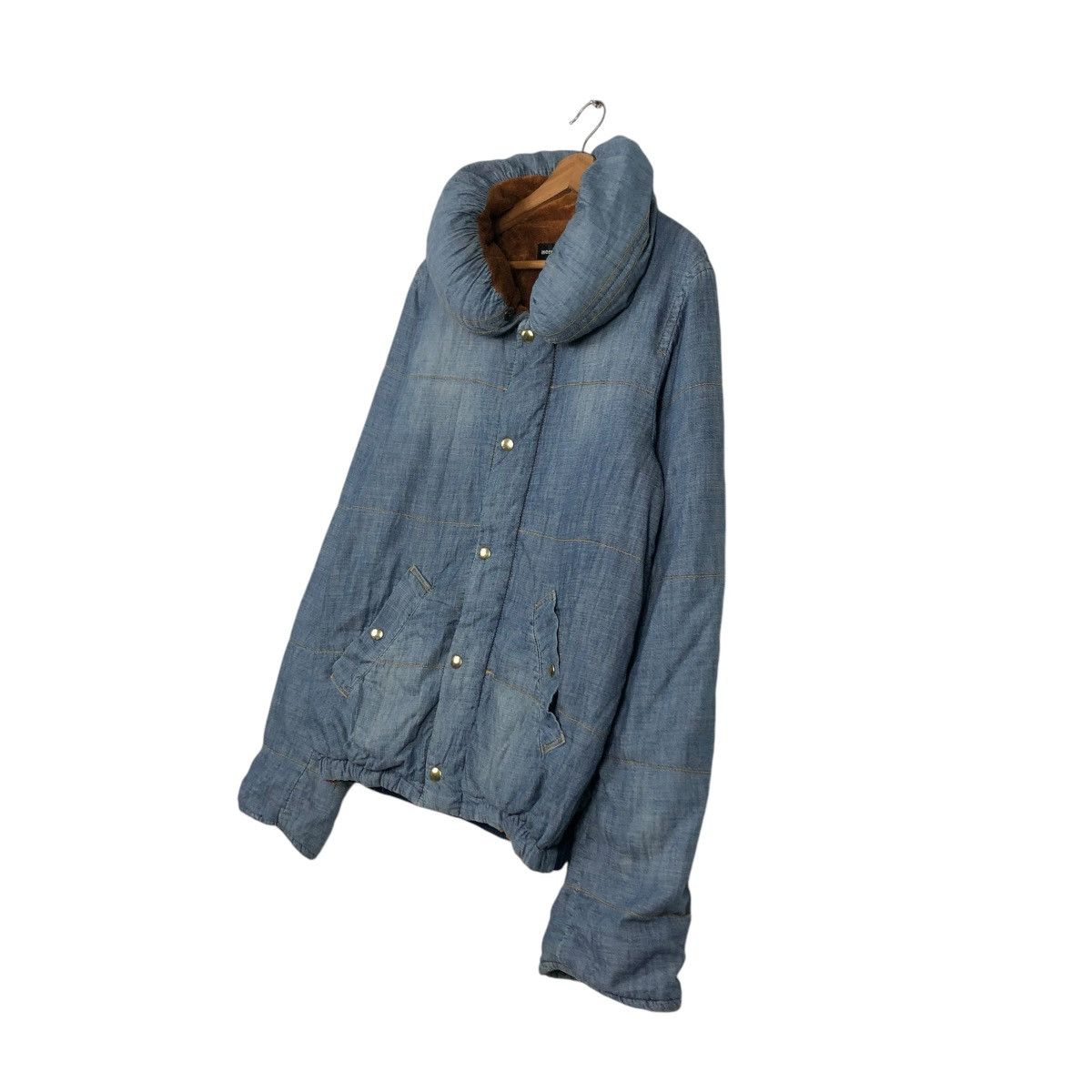 Issey Miyake 🔥CROPPED DENIM BIKER JACKET MERCIBEAUCOUP BLANKET PUFFER Size US M / EU 48-50 / 2 - 4 Thumbnail