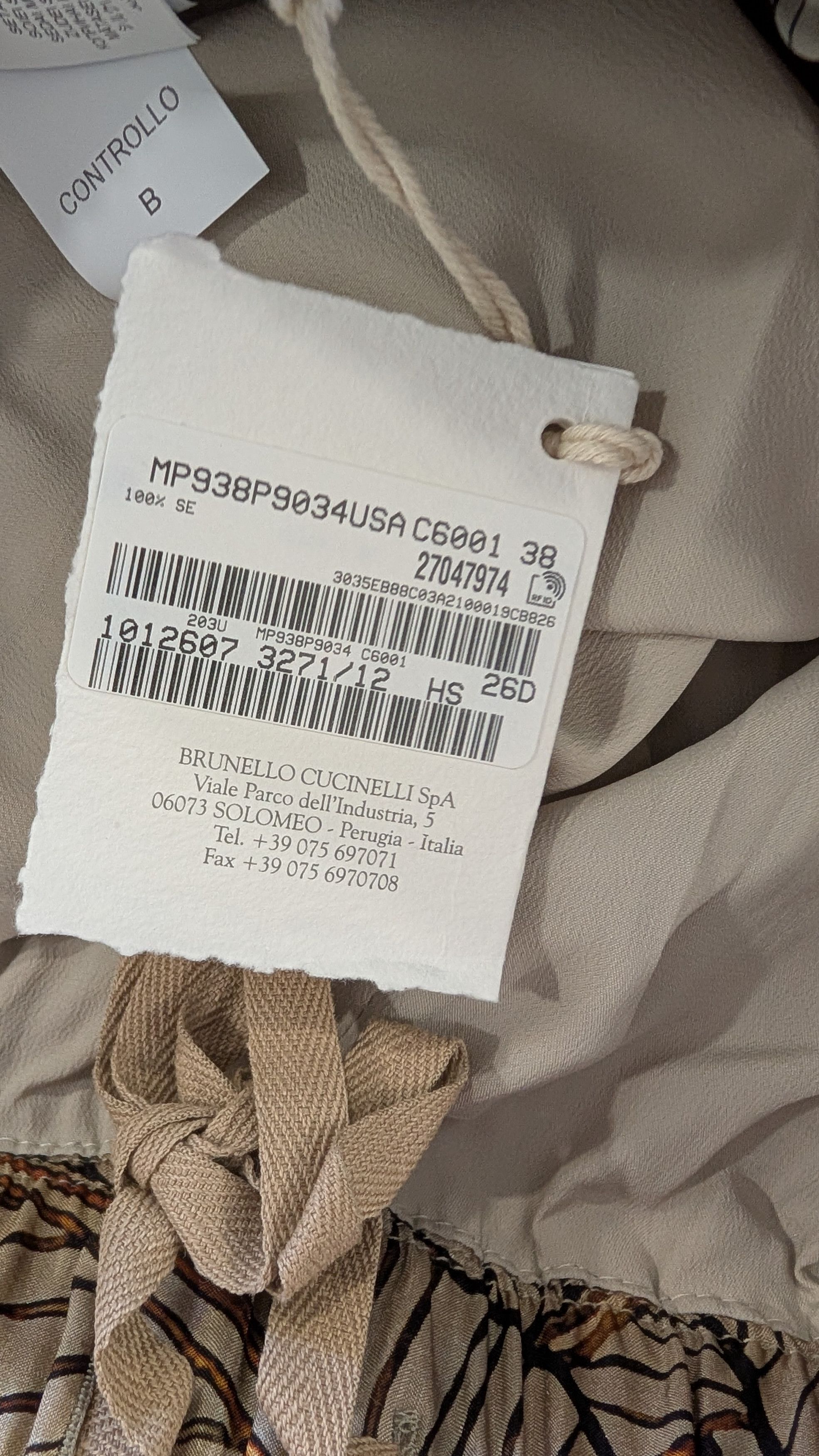 Brunello Cucinelli Brunello Cucinelli Silk Wide Leg Leaf Print Beige Size 2 Size 26" / US 2 / IT 38 - 5 Thumbnail