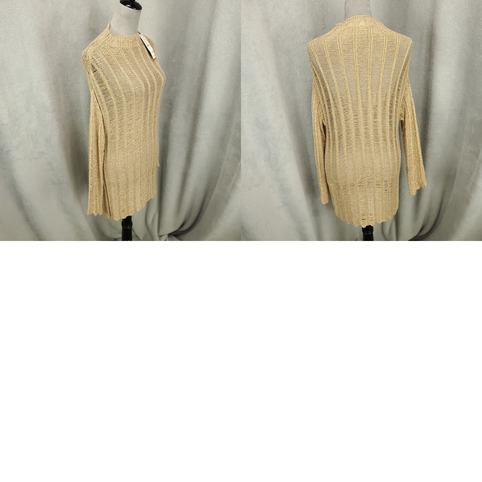 Zara Zara Sweater Womens Small Gold Shimmer Sparkle Knit Sheer Lightweight NWT Size S / US 4 / IT 40 - 9 Thumbnail