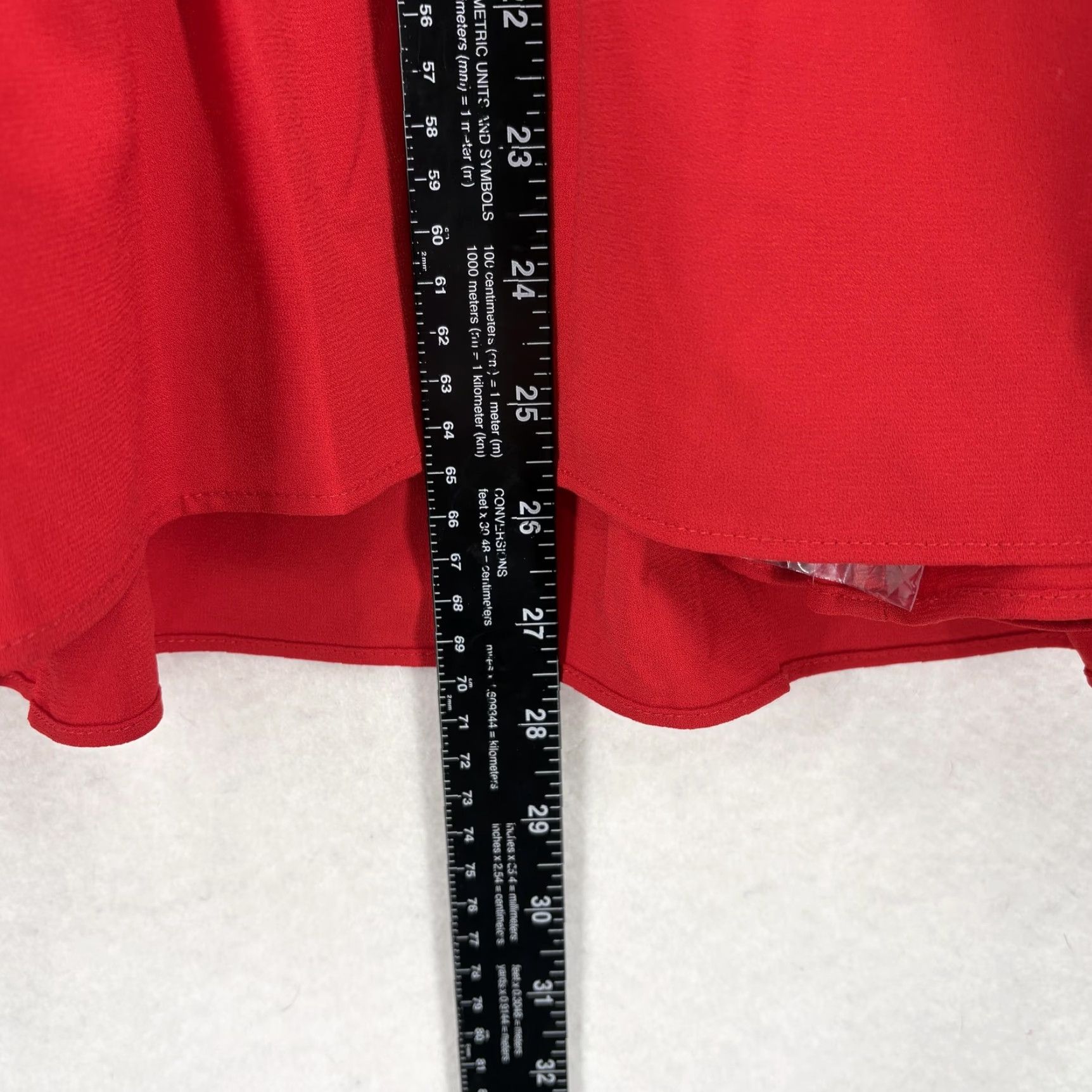 Vintage Pomander Place Blouse Womens Large Red Round Neck Long Sleeve Solid Ruffle Preppy Lightweight NWOT Vest? Size L / US 10 / IT 46 - 7 Thumbnail