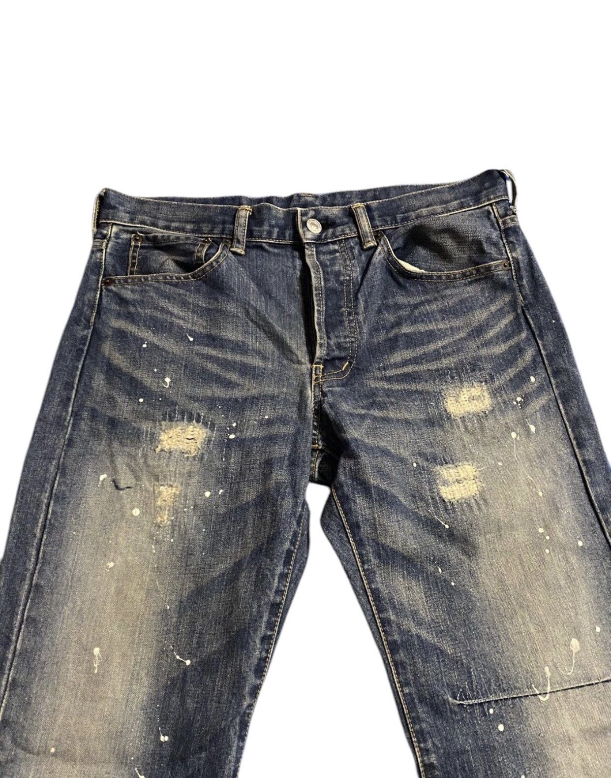 Designer × Takeo Kikuchi Takeo Kikuchi Distress Painter Jeans Size US 32 / EU 48 - 3 Thumbnail