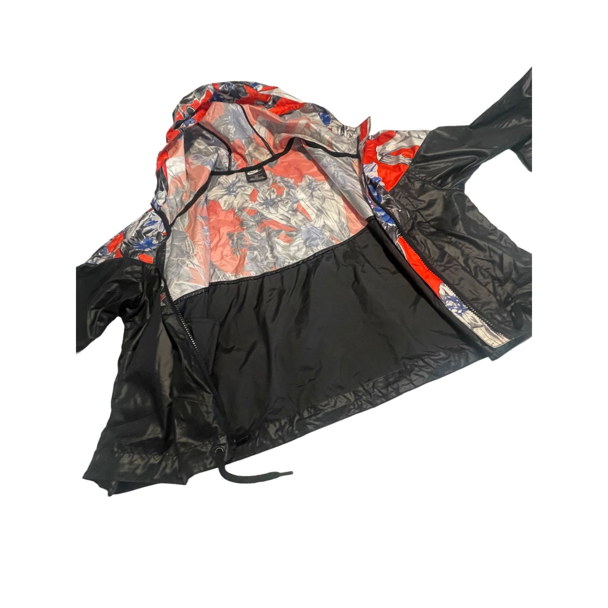 Nike Nike Women's Floral Windbreaker Jacket 1X Black Red Blue Cro Size XL / US 12-14 / IT 48-50 - 10 Thumbnail