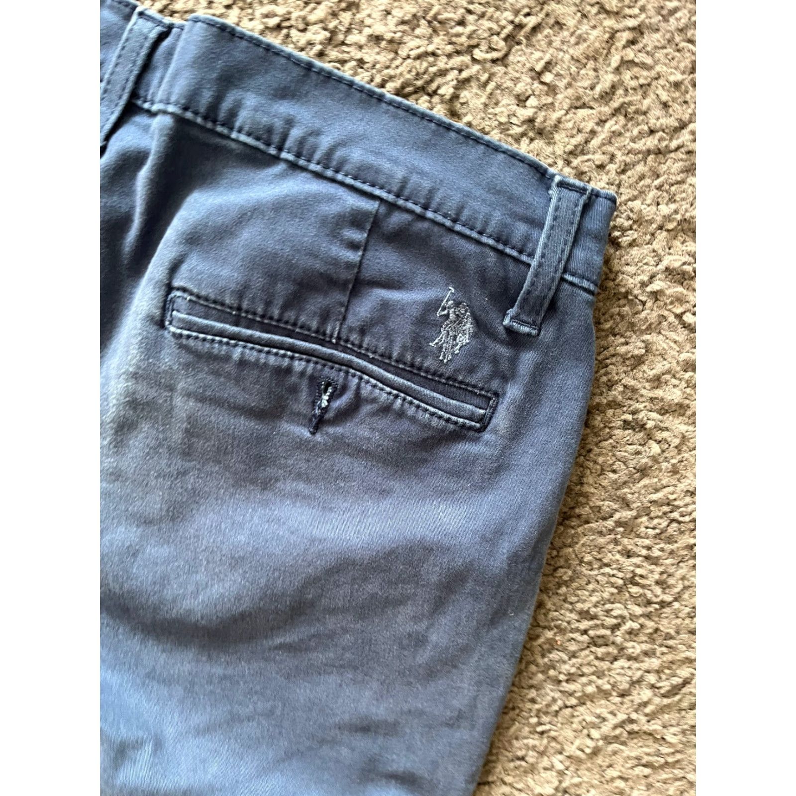 Vintage US Polo Assn Shorts Navy Blue Chino 32x8 Stretch Drawstring Beach Casual Mens Size US XS / EU 42 / 0 - 4 Thumbnail