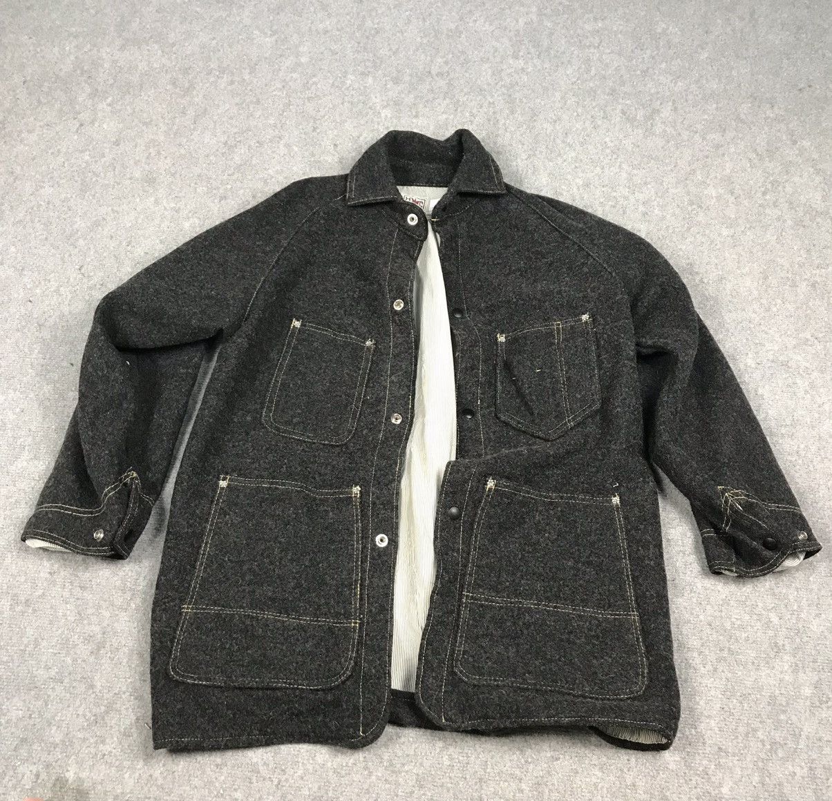 Vintage HERMOSE WORK CLOTHING WOOL SNAP BUTTON JACKET Size US S / EU 44-46 / 1 - 12 Thumbnail