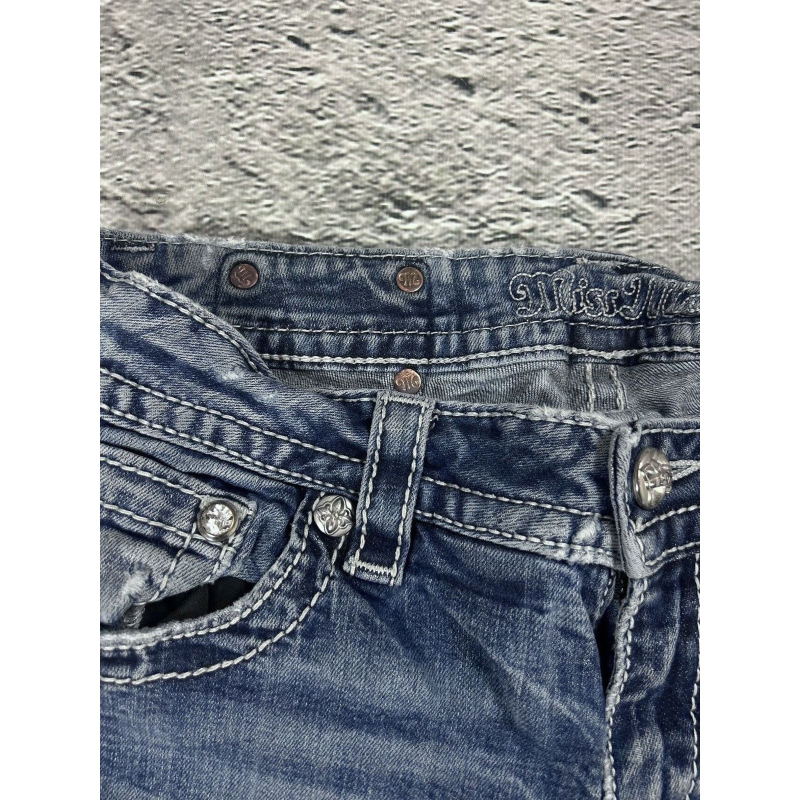 Miss Me Miss Me flared bootcut white stitching denim vintage y2k Size 29" - 8 Thumbnail
