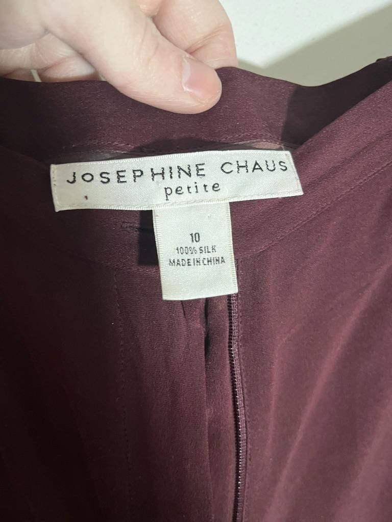 Designer Josephine Chaus Petite Silk Pants, Size 10 Size 32" / US 10 / IT 46 - 1 Thumbnail