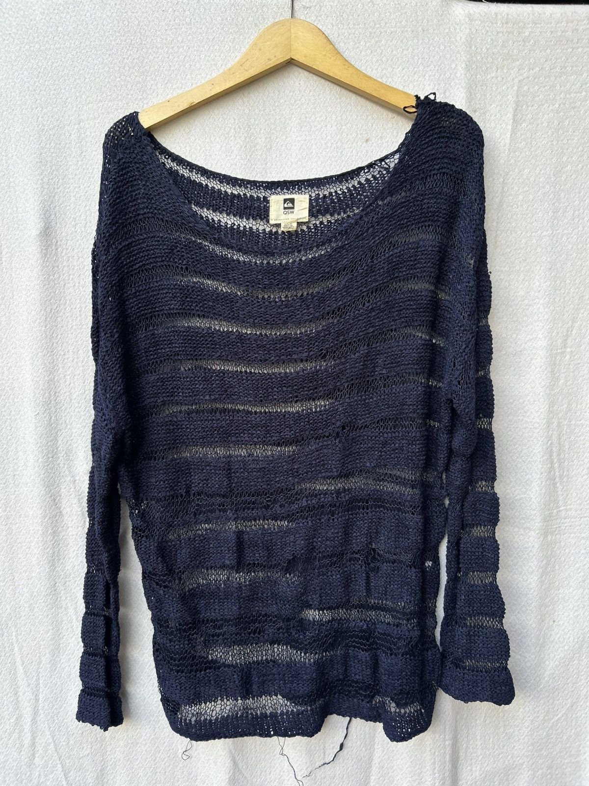 If Six Was Nine × Japanese Brand × Le Grande Bleu (L.G.B.) Quiksilver Open Fishnet Knitted Archiv Styled Size US L / EU 52-54 / 3 - 1 Thumbnail