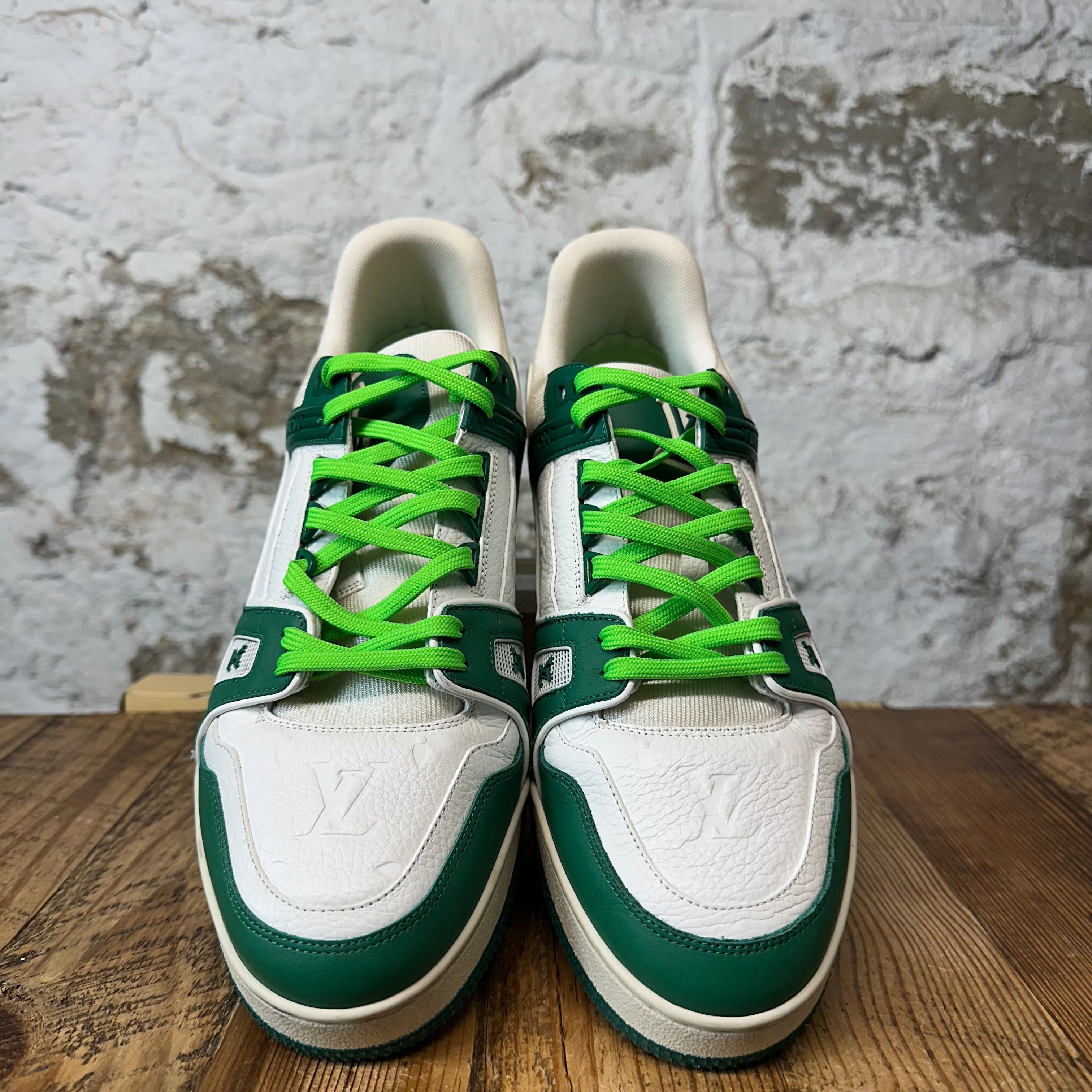 Louis Vuitton Louis Vuitton Green White Trainer Sneaker Sz 10.5 (9LV) Size US 10.5 / EU 43-44 - 3 Thumbnail