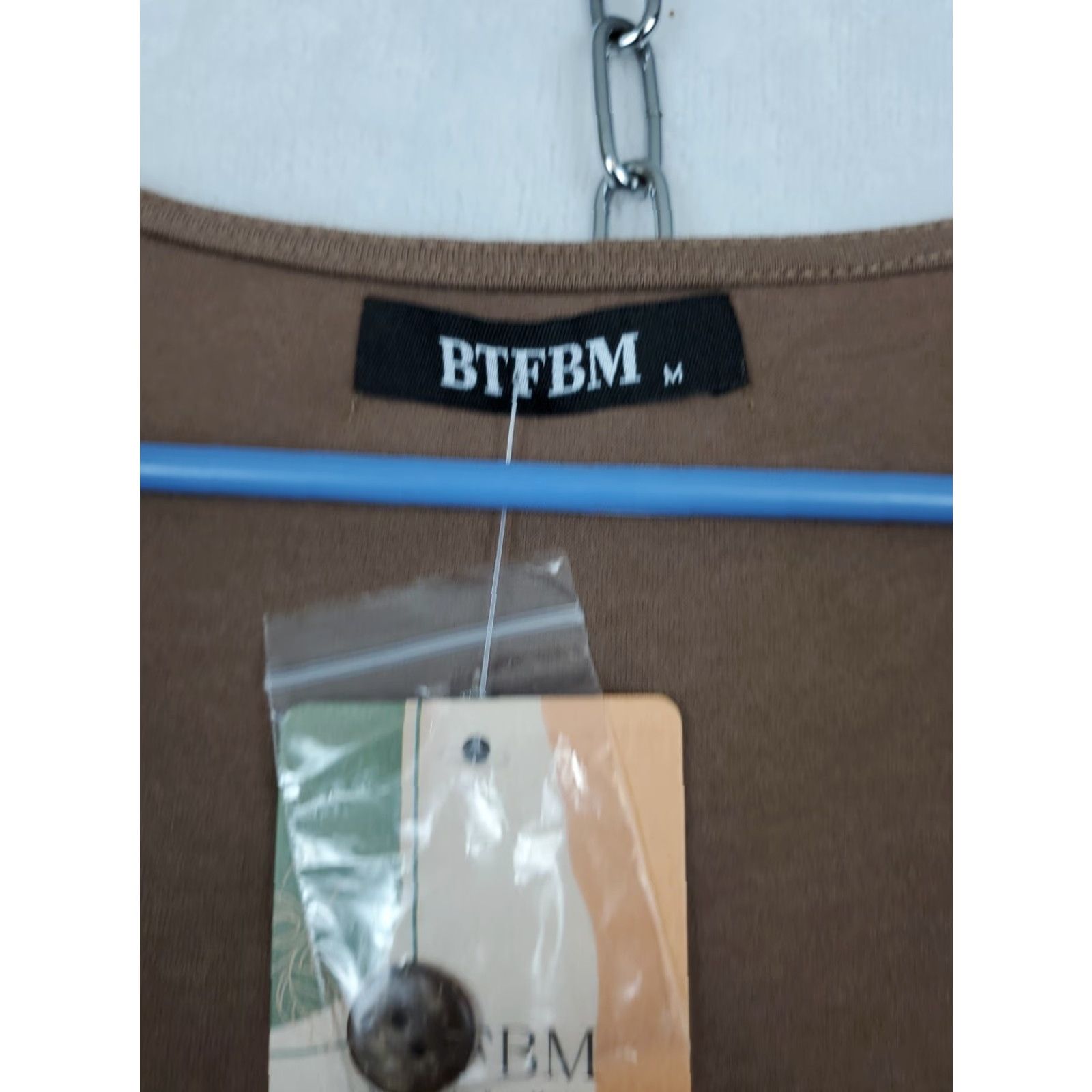 Vintage BTFBM Midi Shirt Dress Button Front Long Sleeve Ruched Waist Brown Womens Size M Size M / US 6-8 / IT 42-44 - 5 Thumbnail
