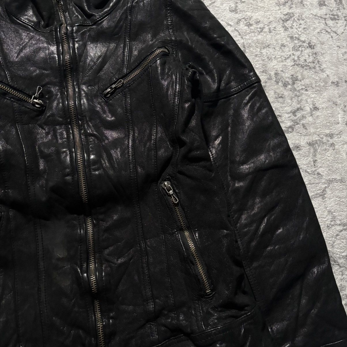 GOSTAR DE FUGA Gostar De Fuga Multi Zip Leather Jacket Black | Size 44 Size US XS / EU 42 / 0 - 2 Thumbnail