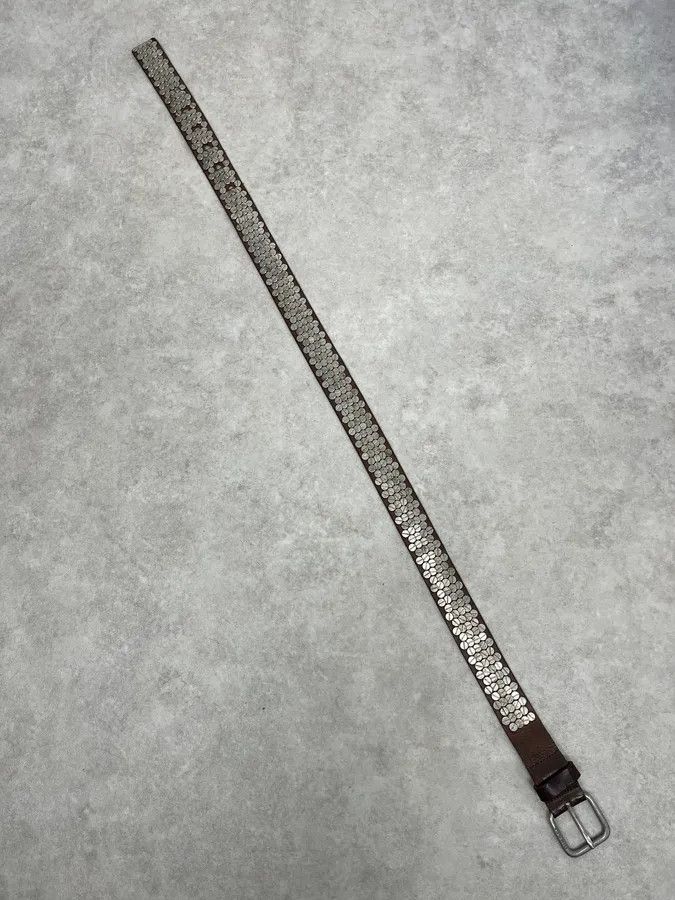 Diesel 2000s Diesel Studded Brown Leather Belt Size ONE SIZE - 3 Thumbnail
