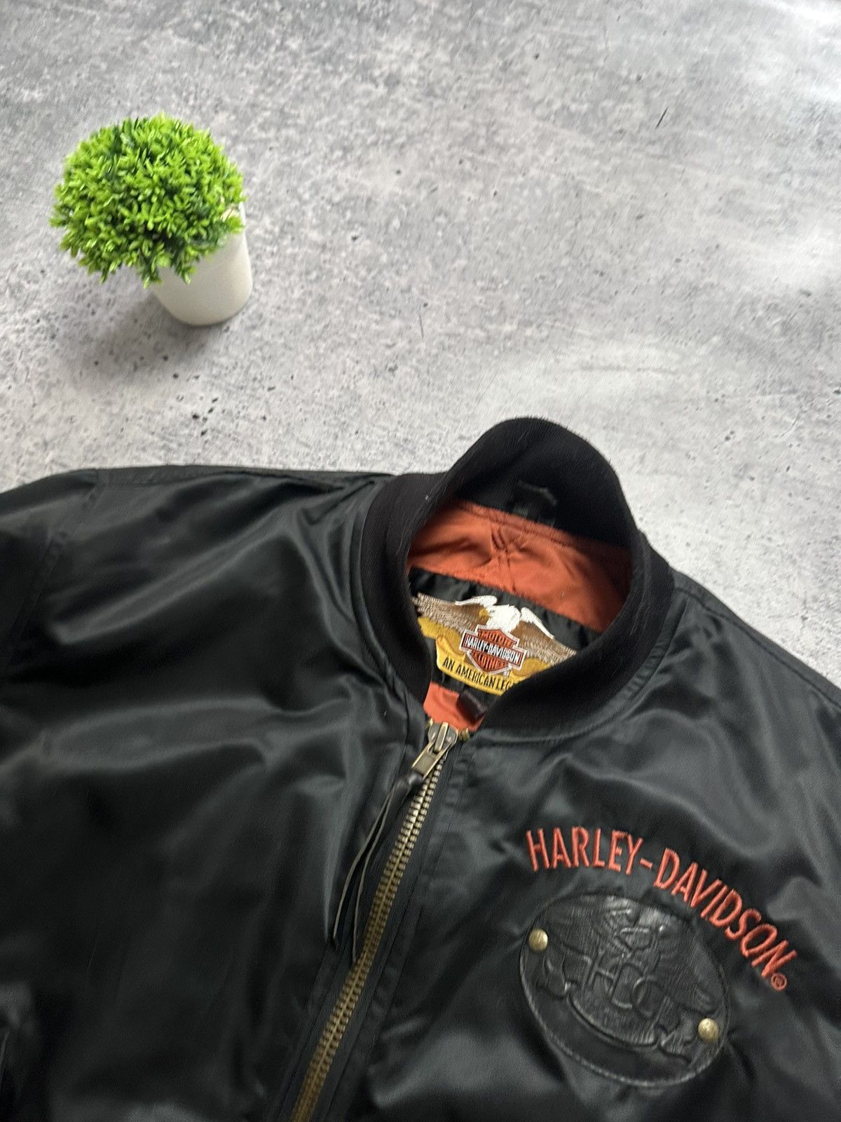 Harley Davidson Vintage Harley Davidson Motorcycle OWNERS HOG Satin Jacket! Size US L / EU 52-54 / 3 - 6 Thumbnail