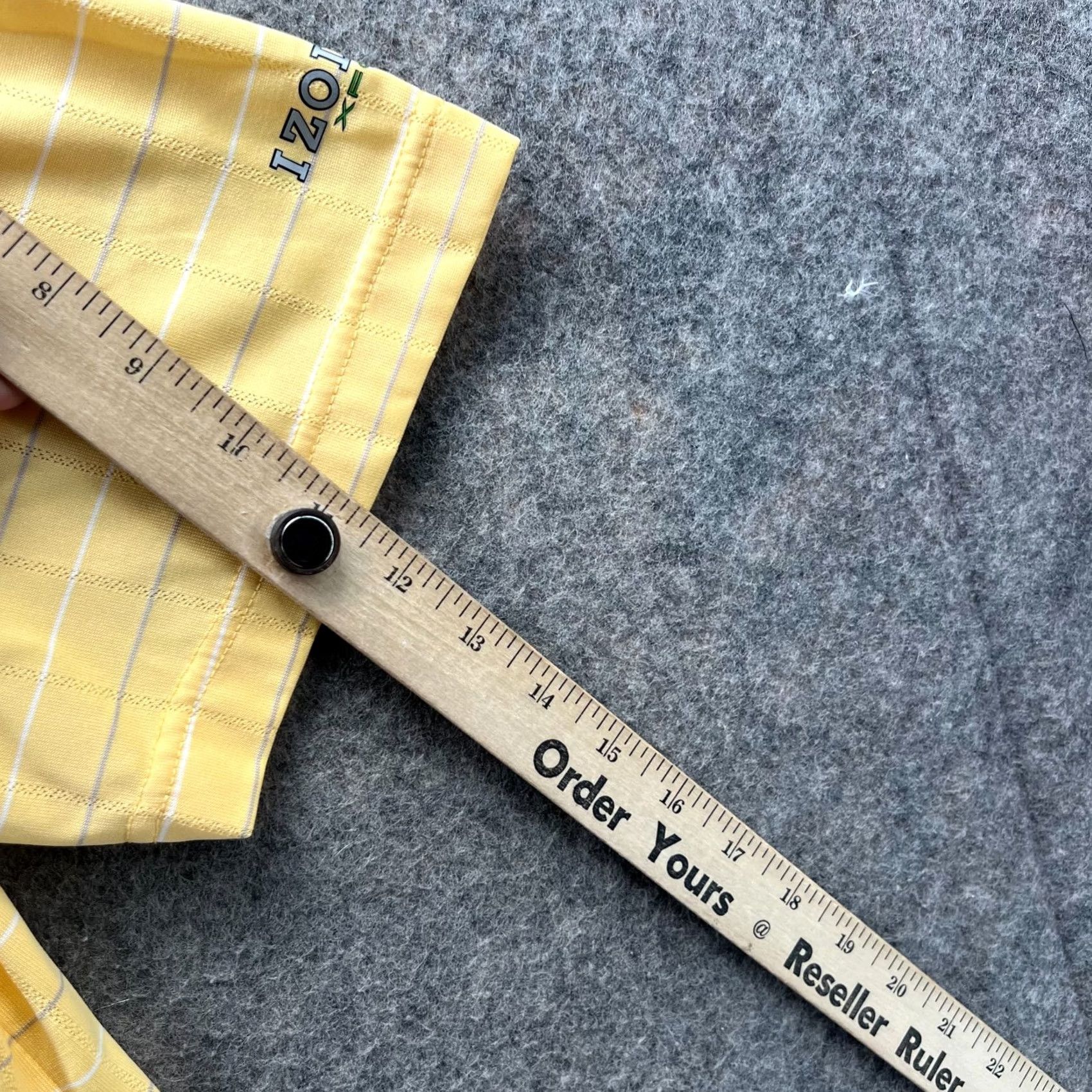 Izod IZOD Polo Shirt Mens L Yellow Striped 40 in Chest Short Sleeve Button Collared Golf Preppy Activewear Casual Size US L / EU 52-54 / 3 - 6 Thumbnail