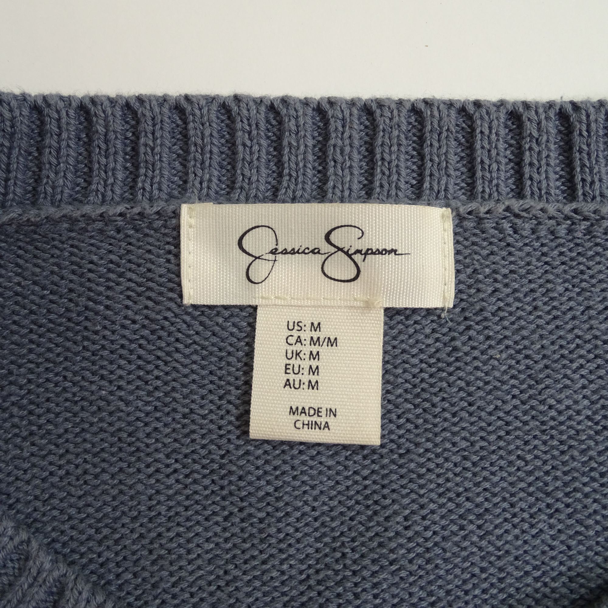 Jessica Simpson Jessica Simpson Women Blue Ribbed Crewneck Sweater Size M Size M / US 6-8 / IT 42-44 - 6 Thumbnail