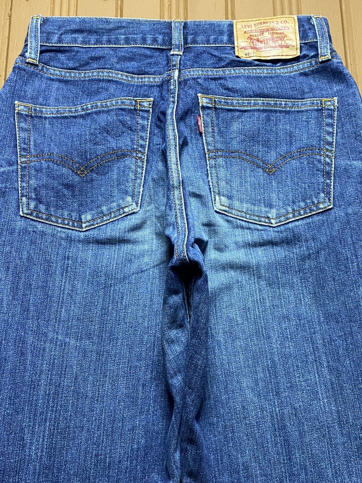 Levi's Vintage Clothing Vintage Levis 517 90’s Japan Blue Wash Flare Jeans Size US 28 / EU 44 - 4 Thumbnail