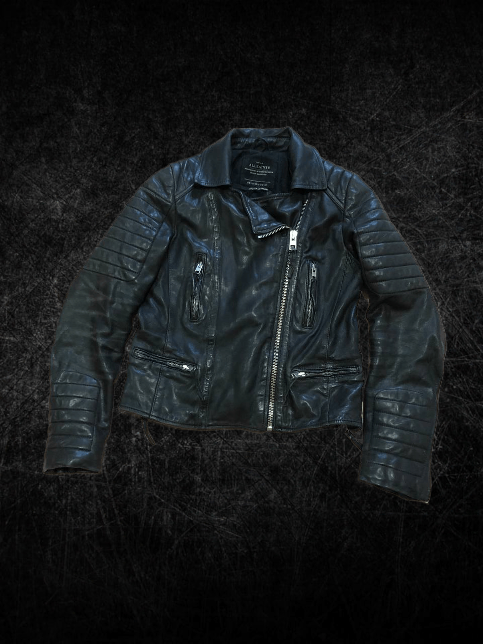 Allsaints ALLSAINT Vintage Bomber LEATHER Jacket Zip Front Size M / US 6-8 / IT 42-44 - 1 Thumbnail