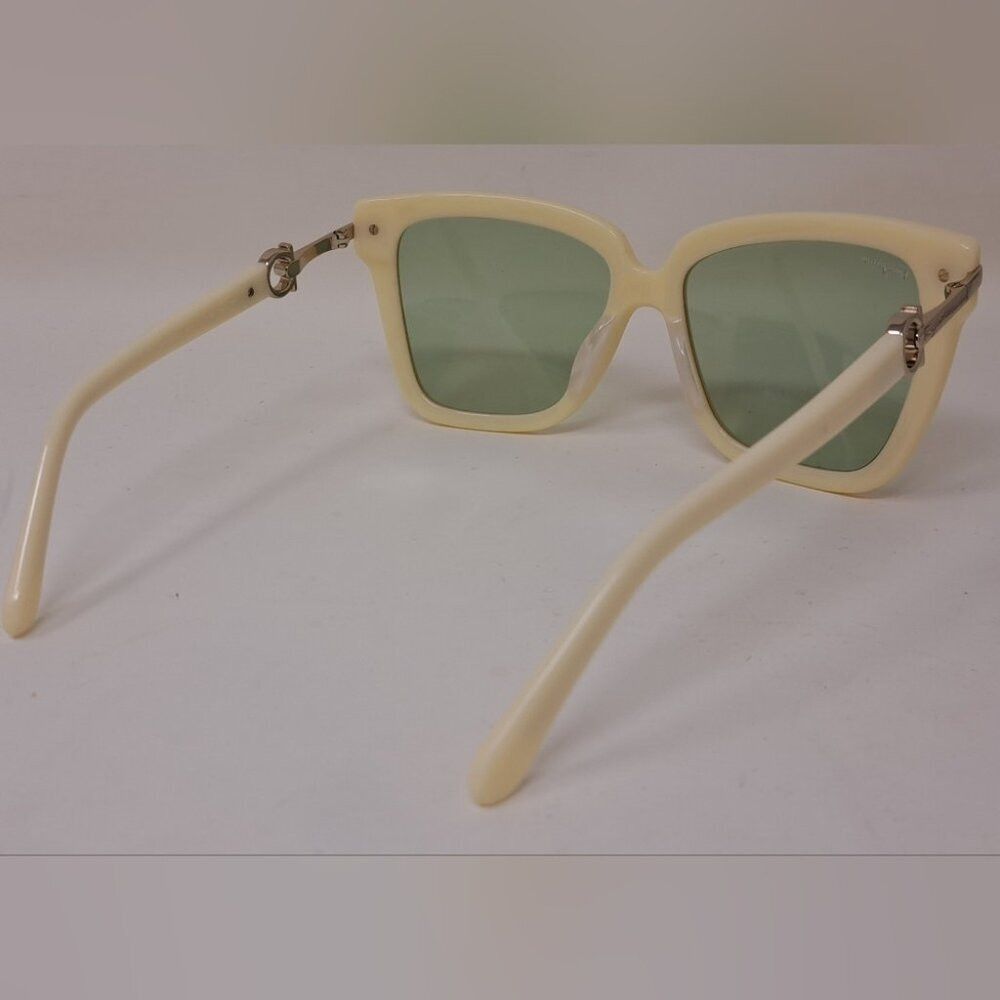 Salvatore Ferragamo Salvatore Ferragamo Sunglasses Ivory Cream Green Temple Log Size ONE SIZE - 8 Thumbnail