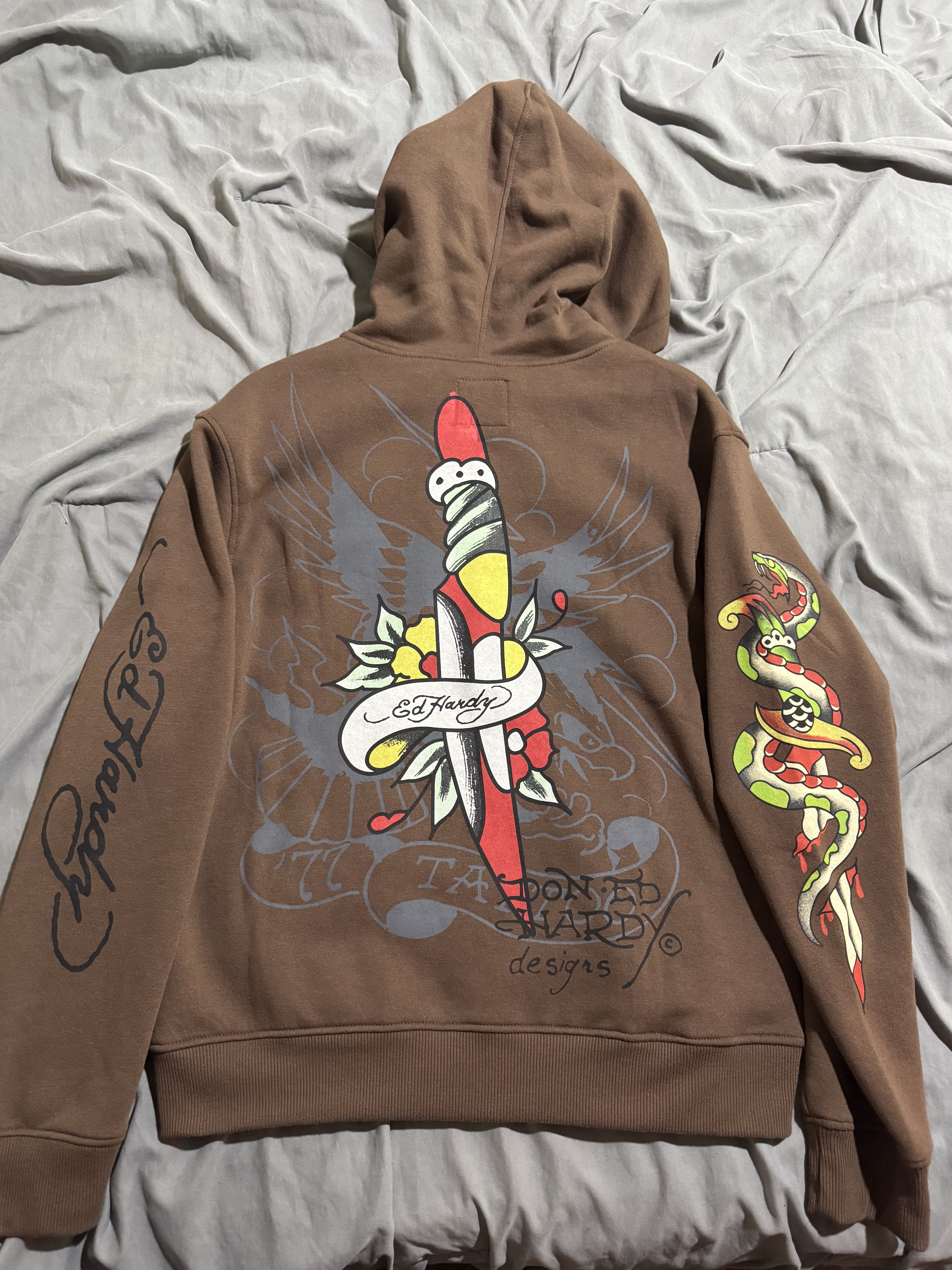 Ed Hardy Ed Hardy Eagle Tiger Brown Hoodie Size US M / EU 48-50 / 2 - 2 Thumbnail