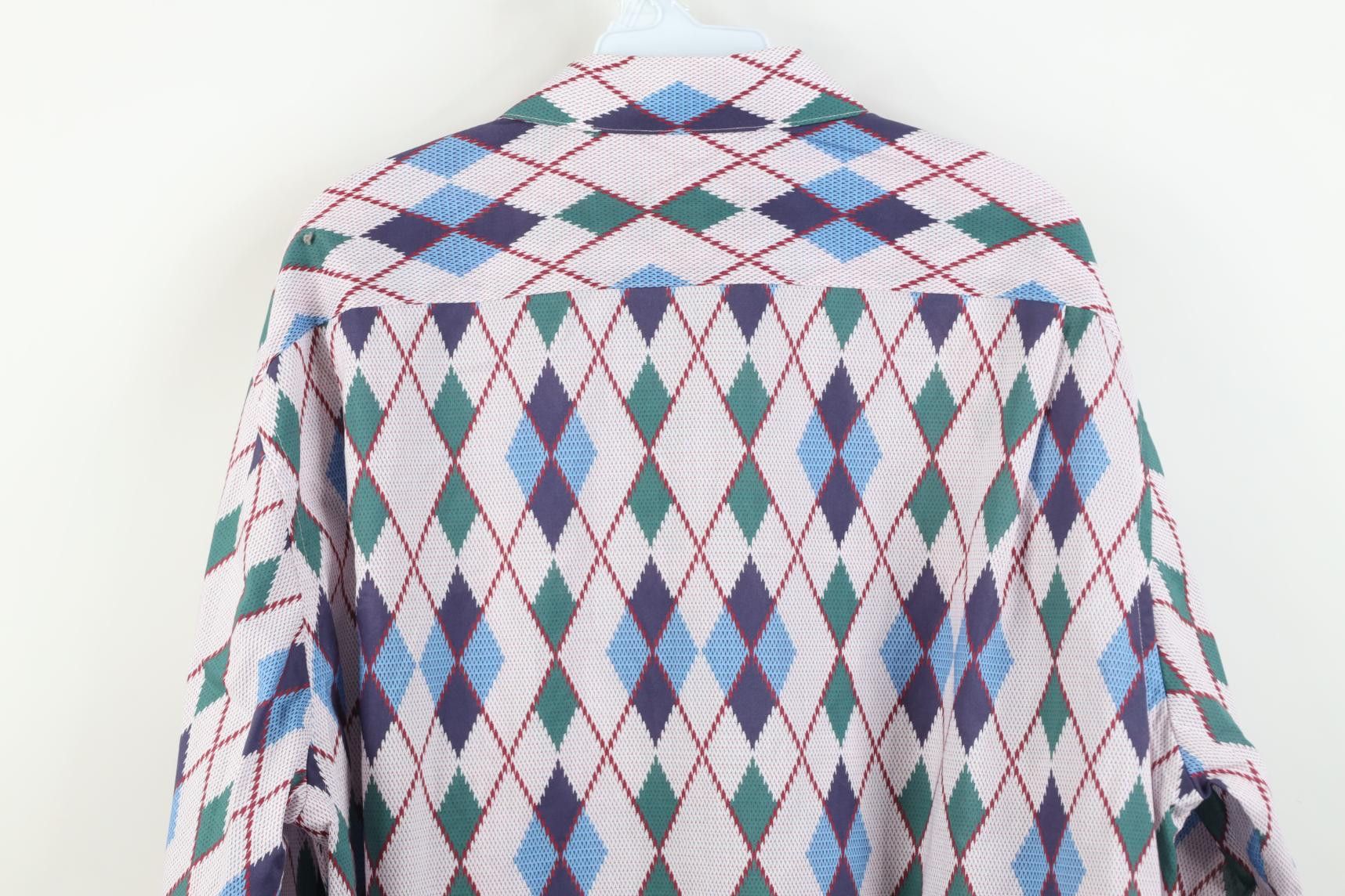 Paul Fredrick Paul Fredrick Long Staple Cotton Argyle Diamond Button Shirt Size US XL / EU 56 / 4 - 10 Thumbnail