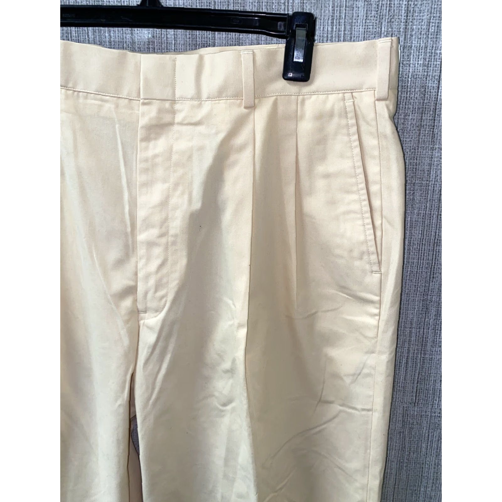Vintage L.L. Bean Mens Yellow Cotton/Polyester Zip Fly Pants Size 36 Unhemmed NEW Regular Men Casual Pants Size US 36 / EU 52 - 2 Thumbnail