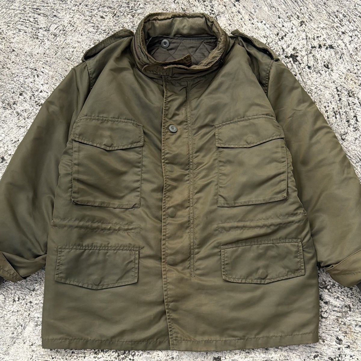 Vintage Army Project VTG Military Jacket Olive Green Quilted Lining Size US M / EU 48-50 / 2 - 16 Thumbnail
