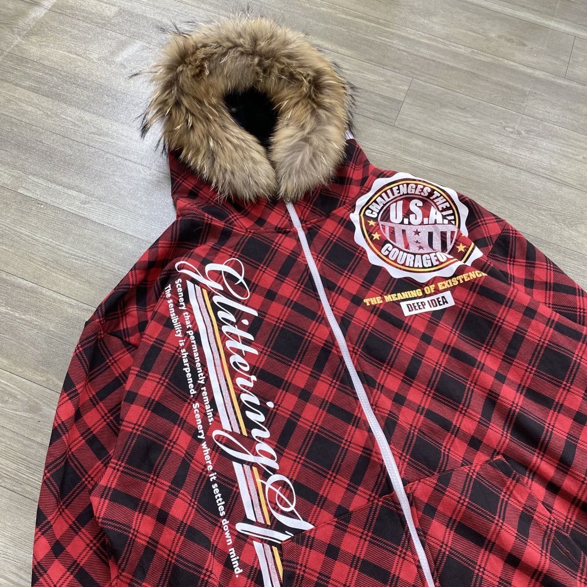 Japanese Brand 2000s Excuse Zip Fur Hoodie Poem Ifsix Gothic Lgb Style Size US XXL / EU 58 / 5 - 3 Thumbnail