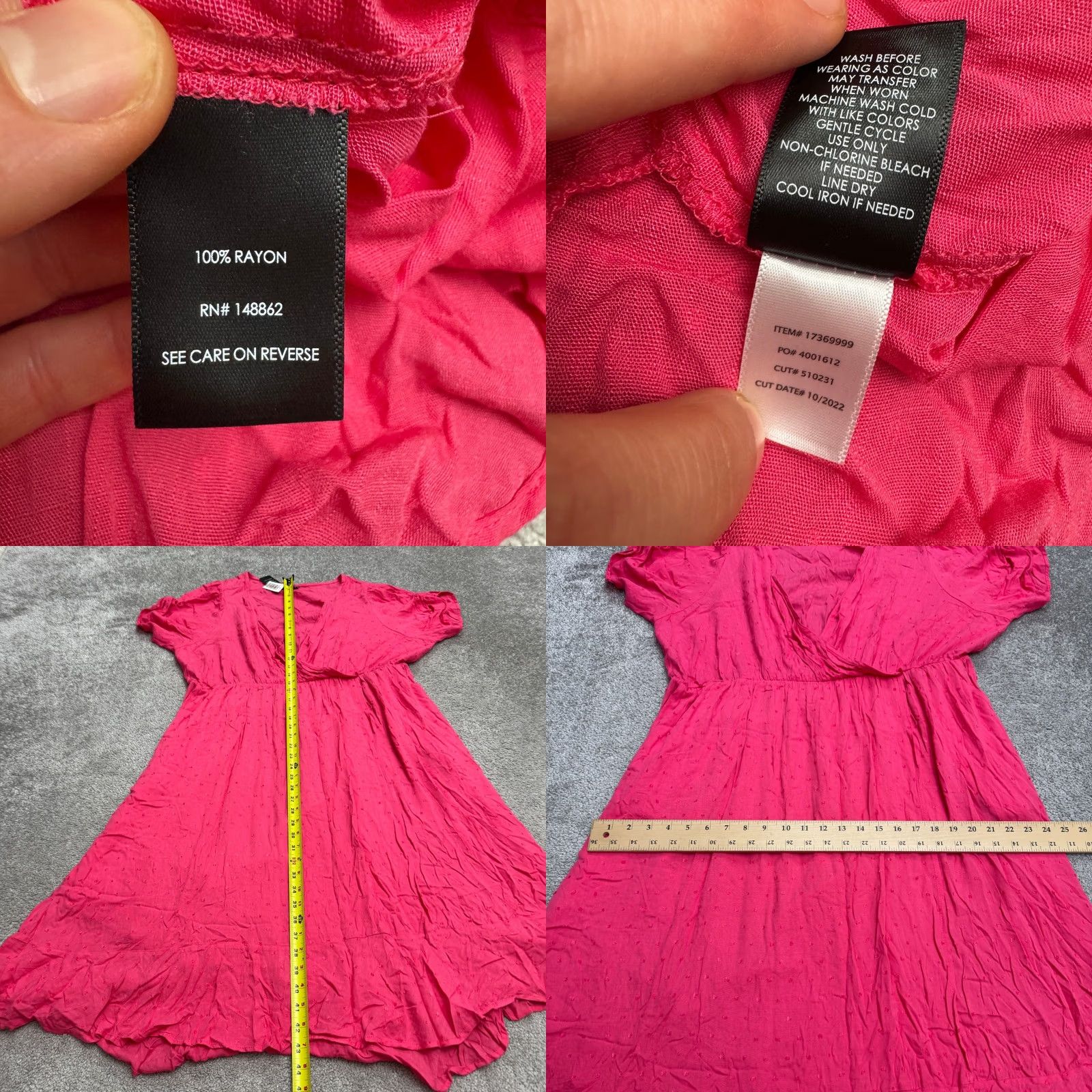 Torrid Torrid Pink Swiss Dot A-Line Wrap Midi Dress Womens 2XL Tie Sleeve NWT Size XXL / US 16-18 / IT 52-54 - 8 Thumbnail