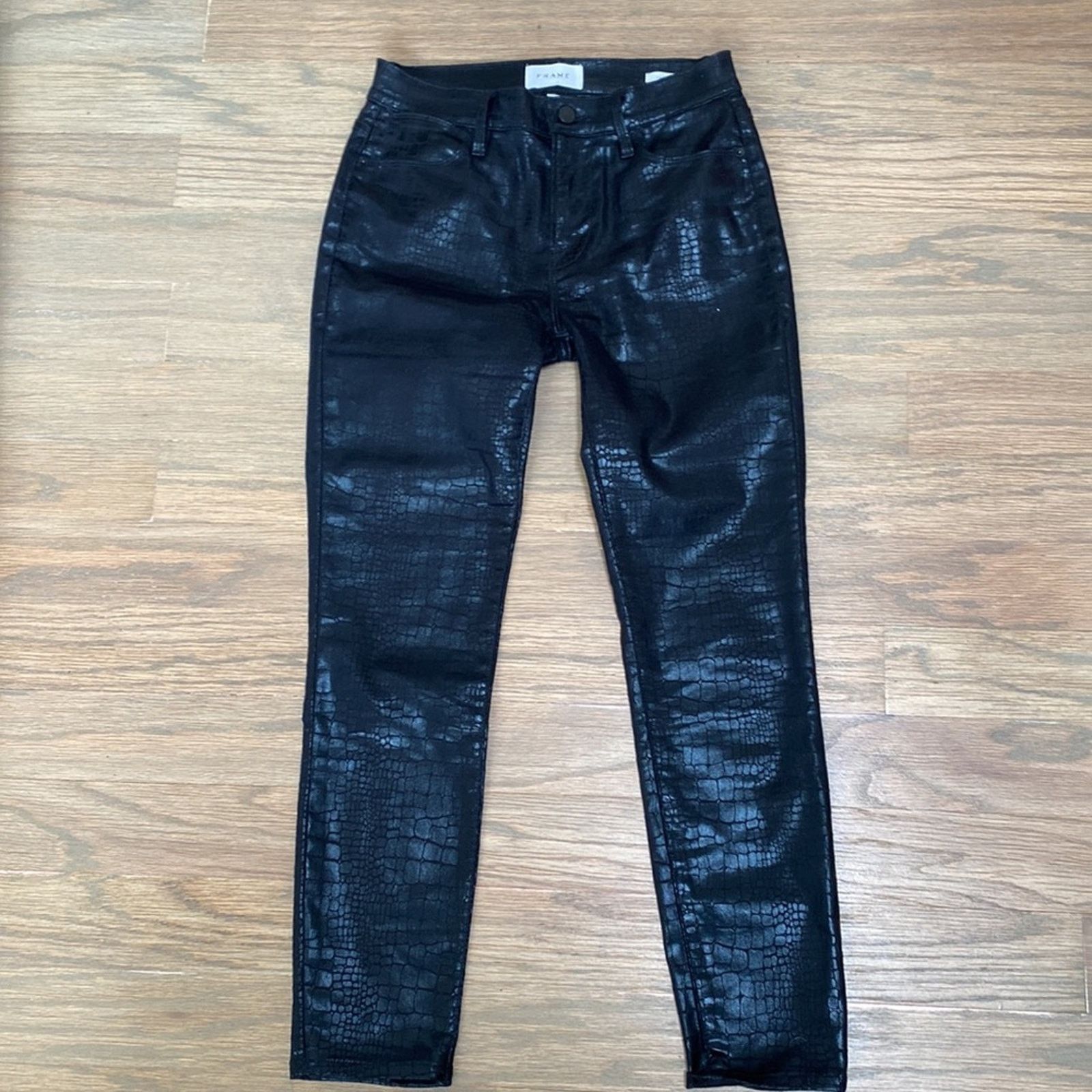 Frame FRAME Women's Le High Skinny Croc Jeans Size 25" / US 0 / IT 36 - 3 Thumbnail