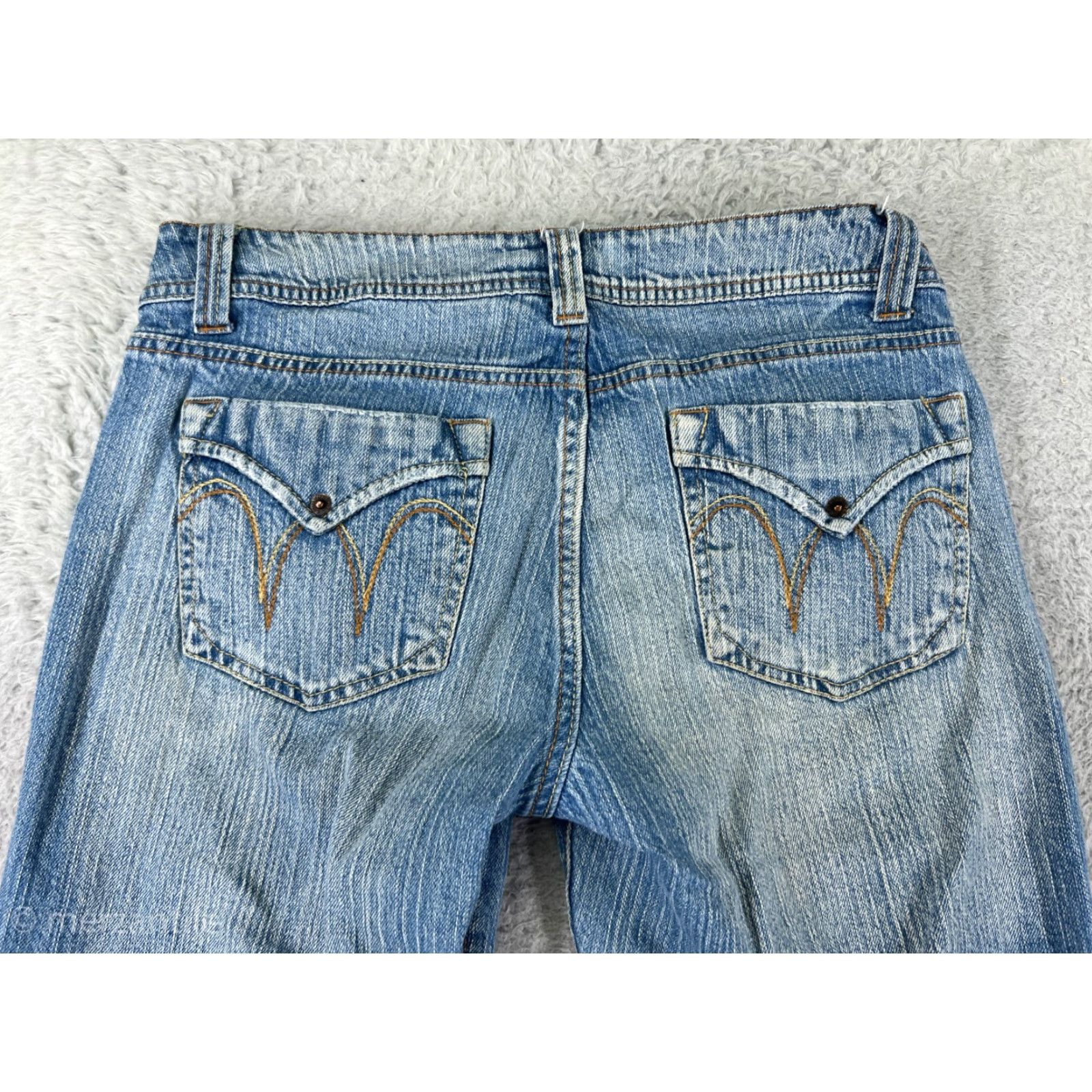 Jordache Jordache Jeans Womens 9 Blue Denim Low Rise Bootcut Stretch Cotton Blend Jeans Size 30" / US 8 / IT 44 - 3 Thumbnail
