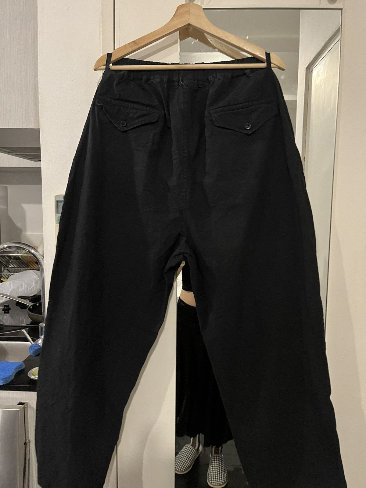 Sage De Cret Sage de Cret Elastic Back Satin Tapered Japanese Pants Size US 33 - 3 Thumbnail