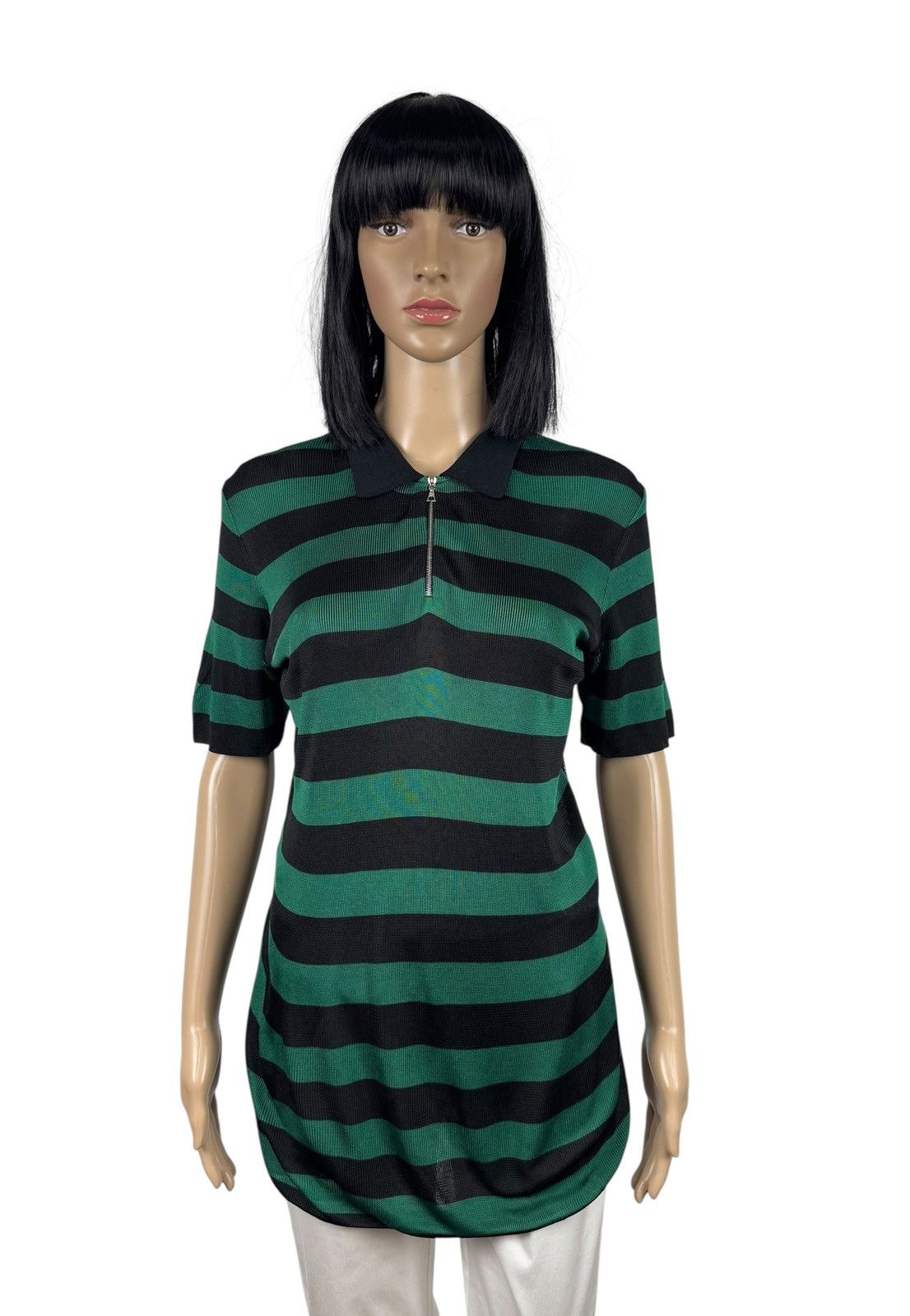 Sandro Sandro Collared Blouse Viscose Mesh Back Striped size 1 Size S / US 4 / IT 40 - 1 Thumbnail