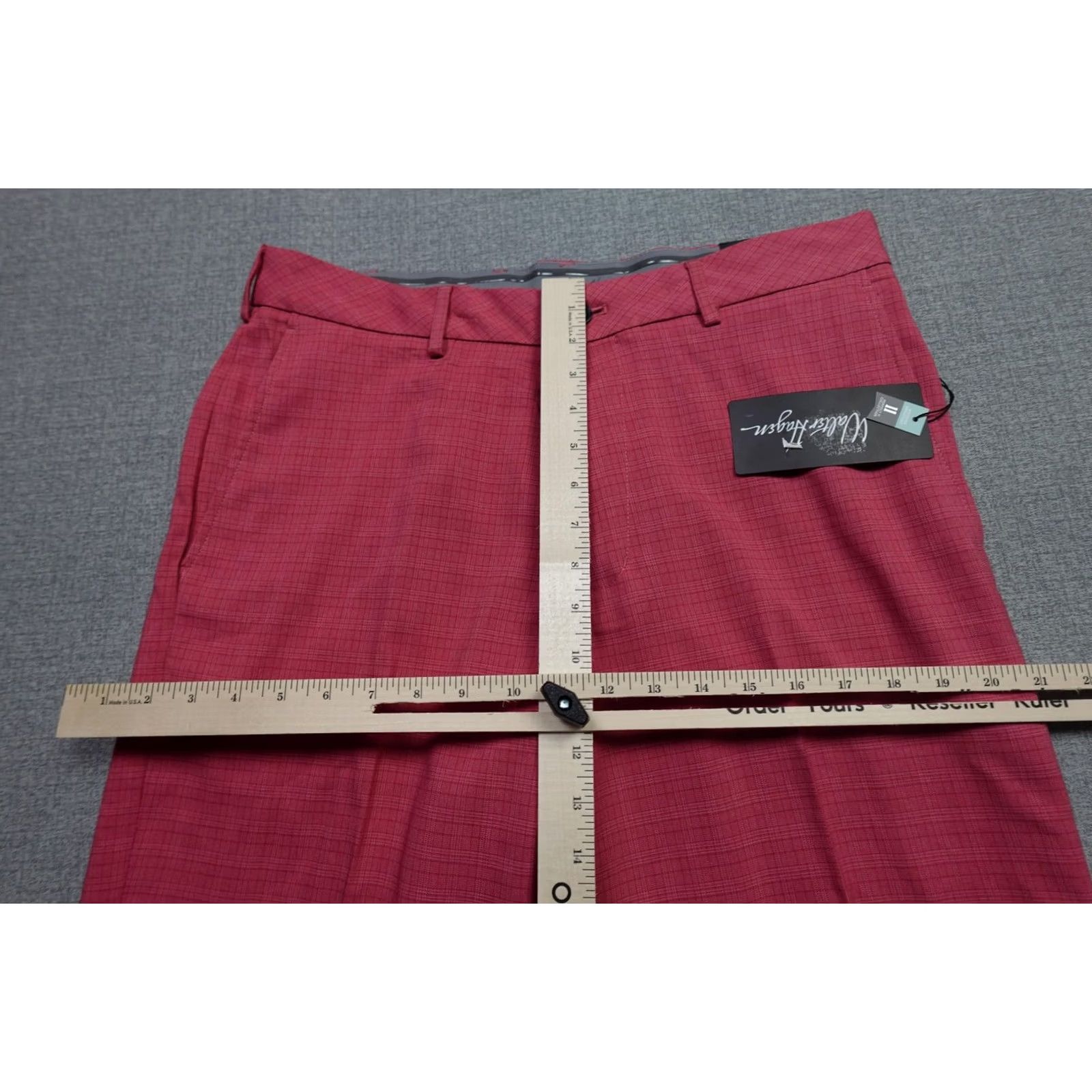 Vintage Walter Hagen Perfect 11 Shorts Mens 35 Pink Plaid Chino Golf 10 Inseam Stretch Size US 35 - 6 Thumbnail