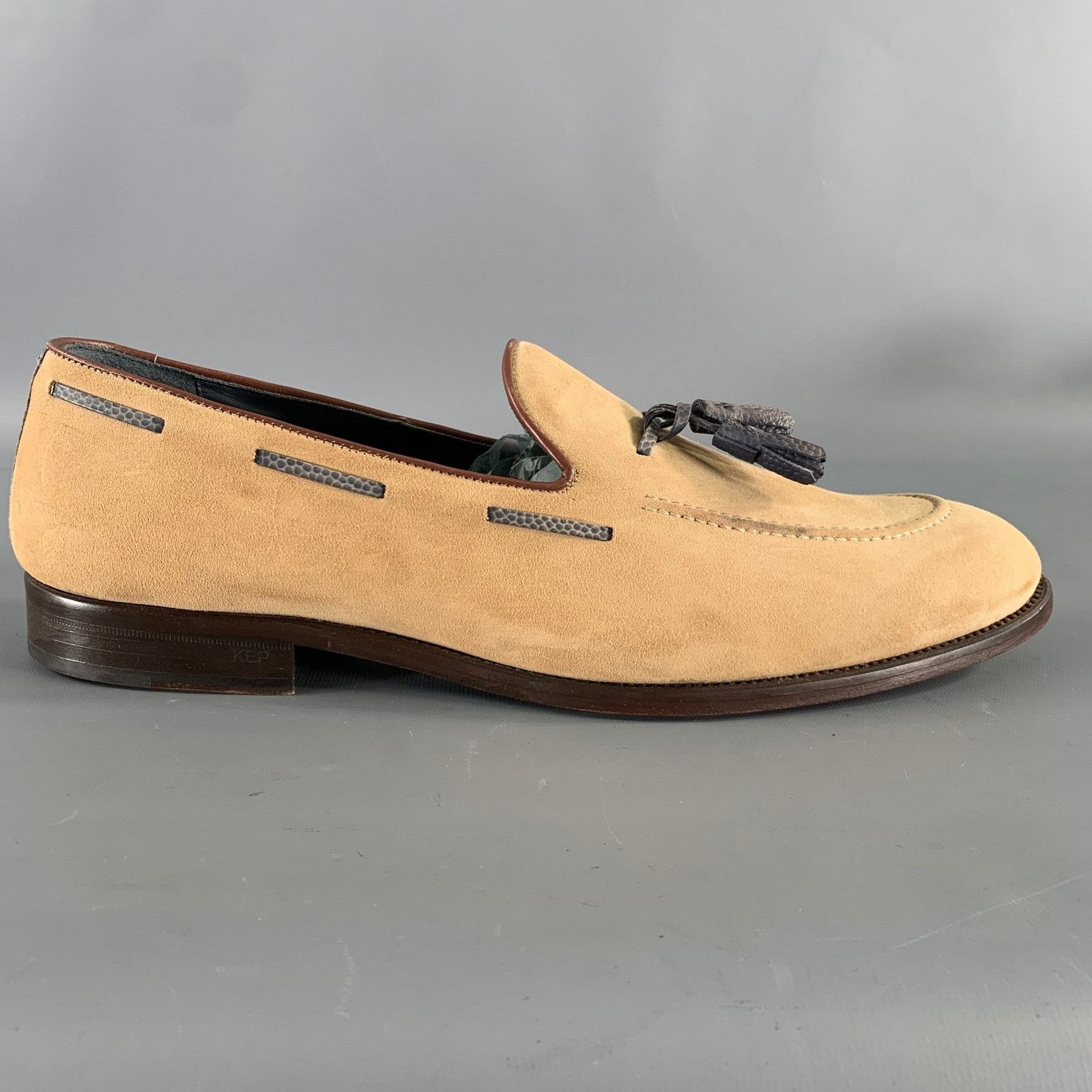 Other KLEIN EPSTEIN & PARKER 13.5 Khaki Suede Tassels Loafers Size US 13 / EU 46 - 2 Thumbnail