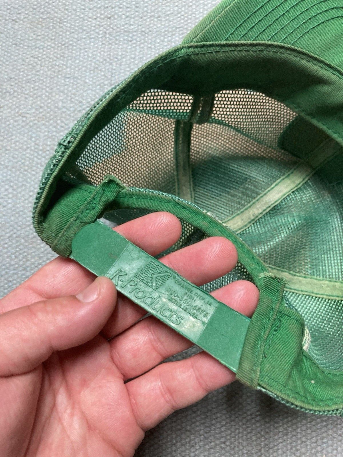 Vintage k products trucker hat full mesh John Deere distressed farm Size ONE SIZE - 8 Thumbnail