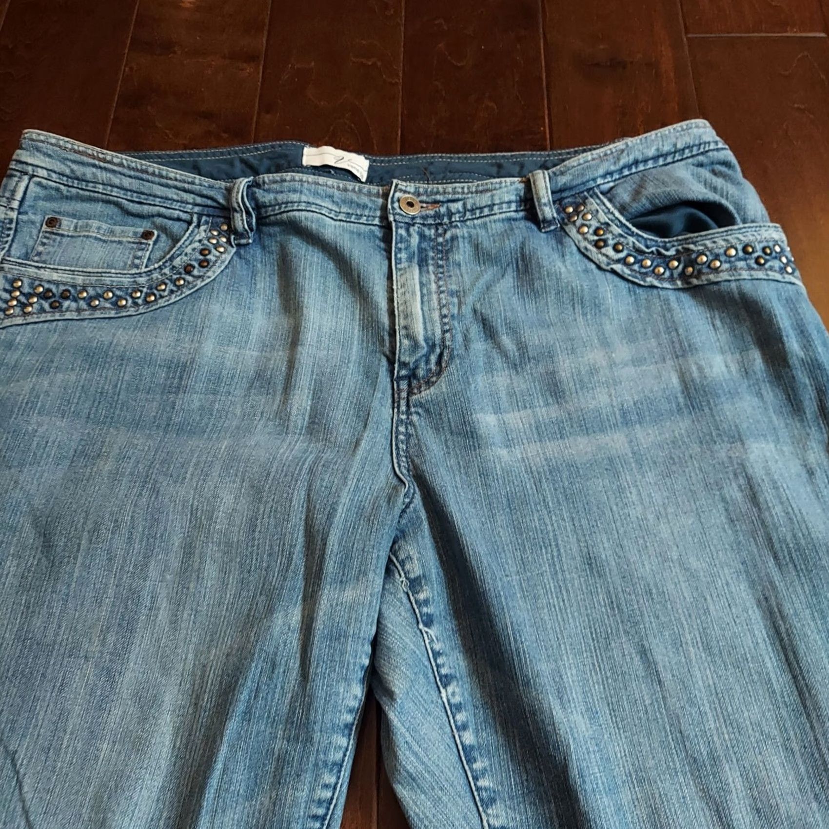 Denime Venezia Women's Jeans Denim Blue Studded Pockets Plus Size 22 Size 40" / US 18 - 7 Thumbnail